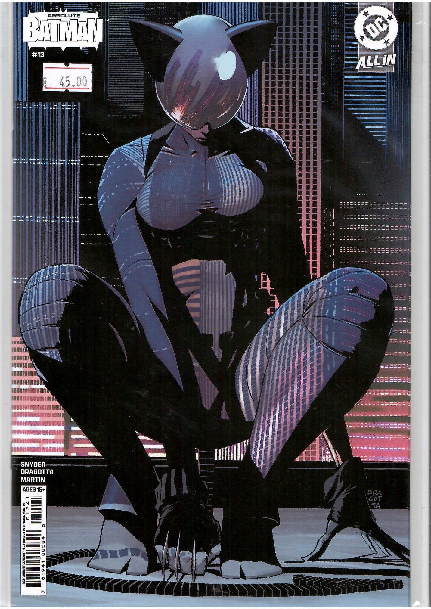 Absolute Batman #13 (2025) key issue ABSOLUTE CATWOMAN DEBUTS 1° Limited 1 for 25 Retailer Incentive Variant Cover. VF