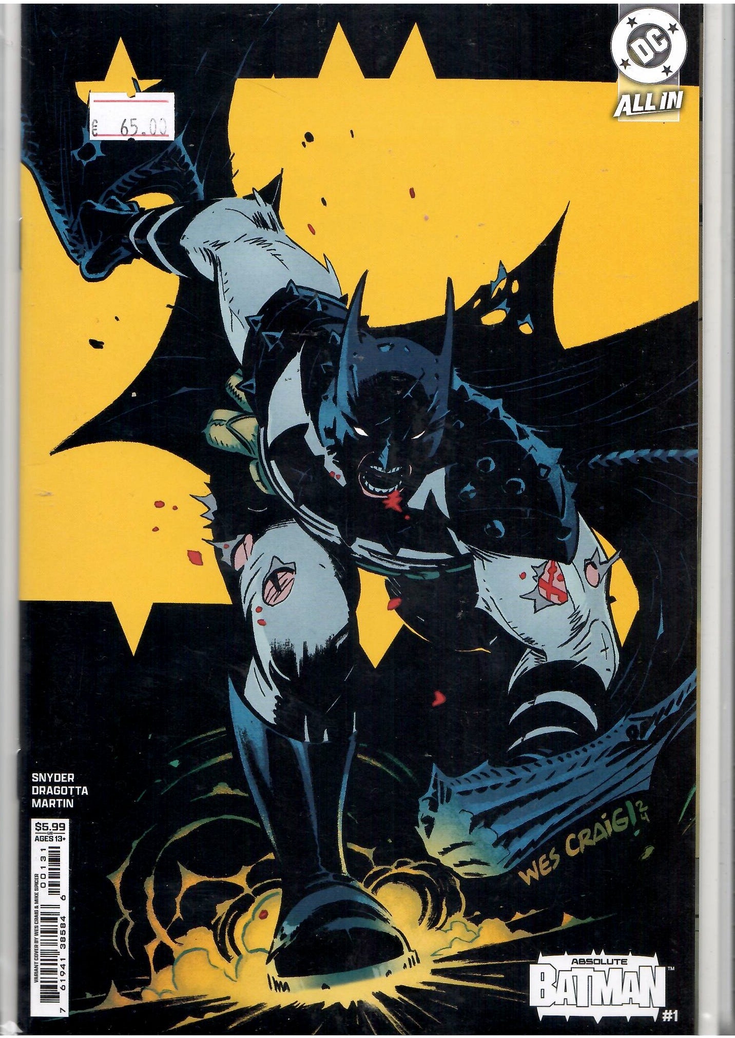 Absolute Batman #1 (2024) 1° Printing Wes Craig variant NM