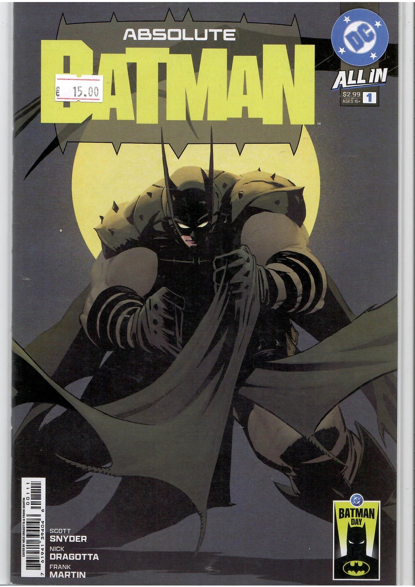 Absolute Batman #1 (2025) Batman day edition NM