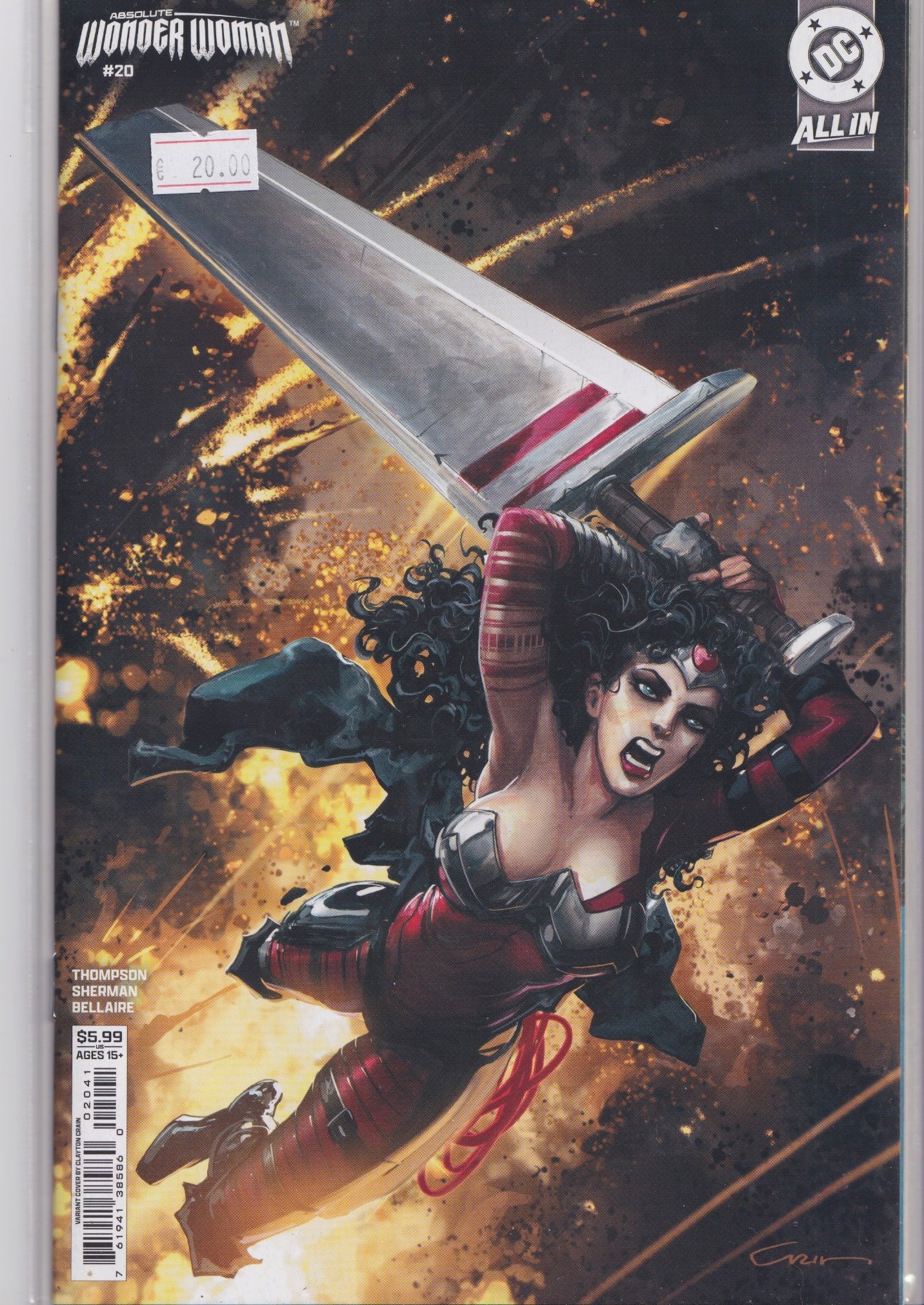Absolute Wonder Woman #20 (2026) 1° print Zatanna Crain Variant NM