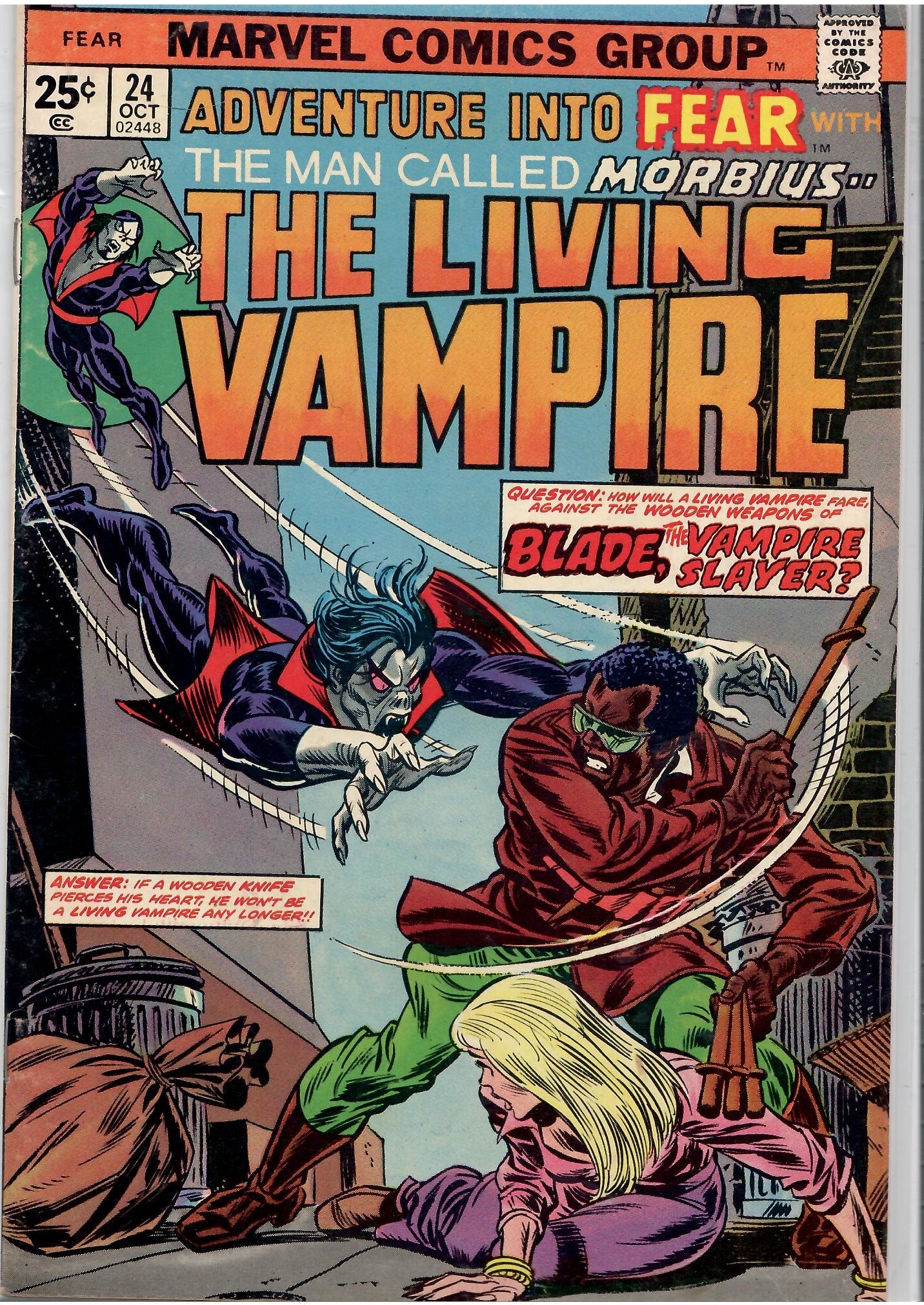 Adventure into Fear #24 (1974) Morbius vs Blade Fine