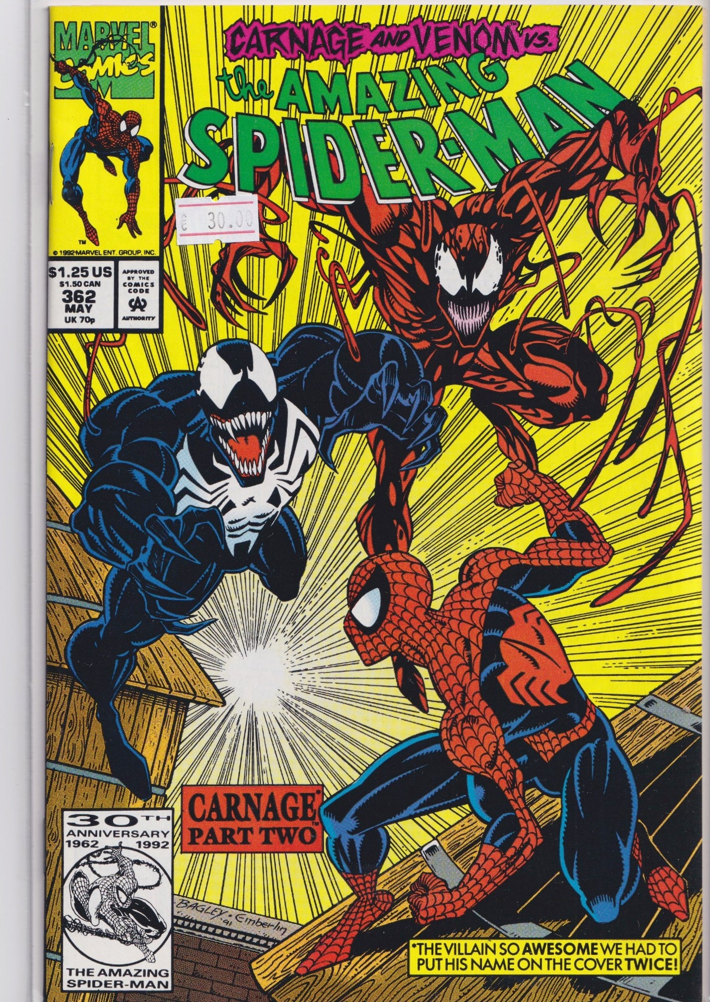 Amazing Spider-Man #362 (1992) Carnage very Fine