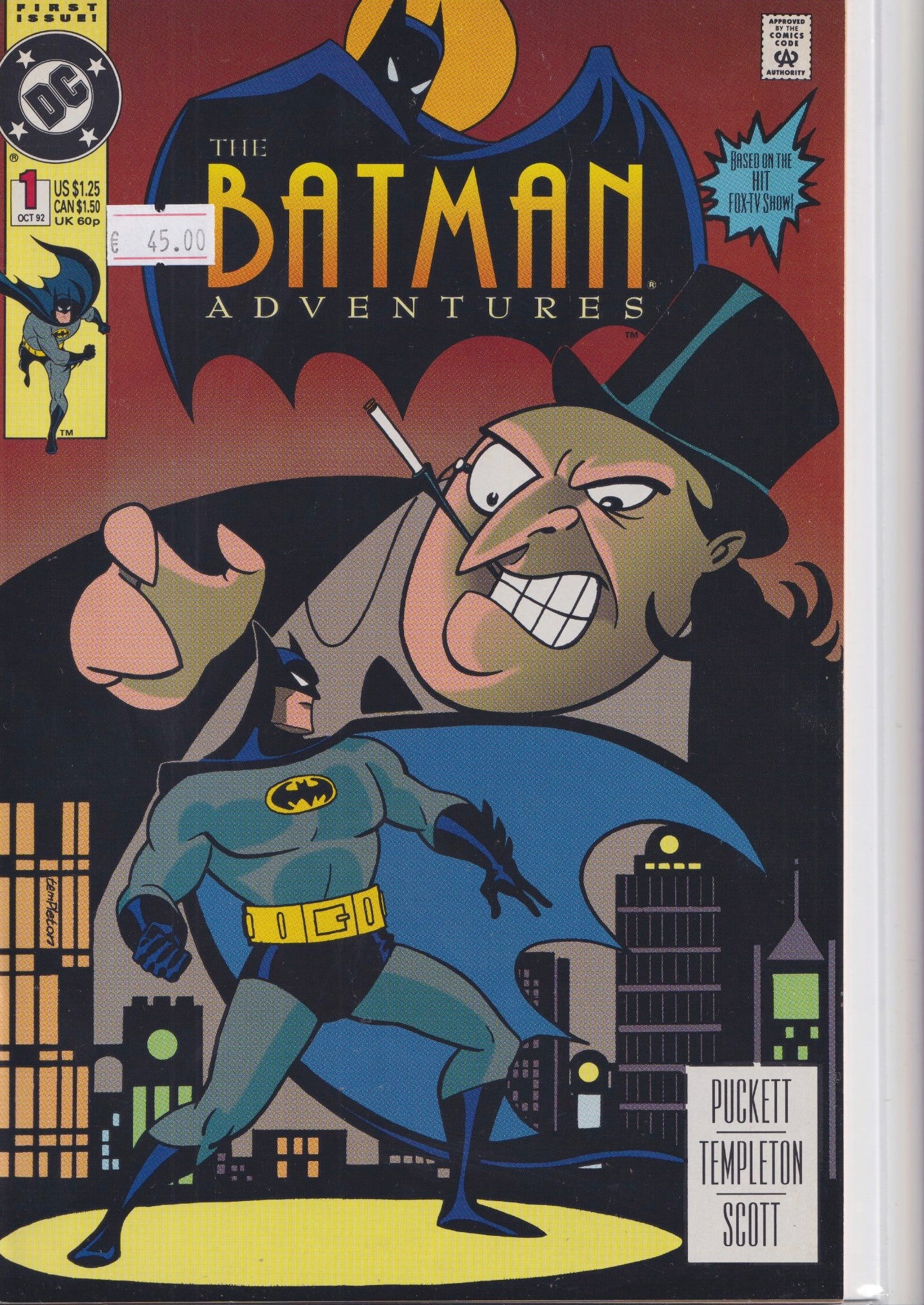Batman Adventures #1 (1992) Based on Batman The Animated Series Very Fine