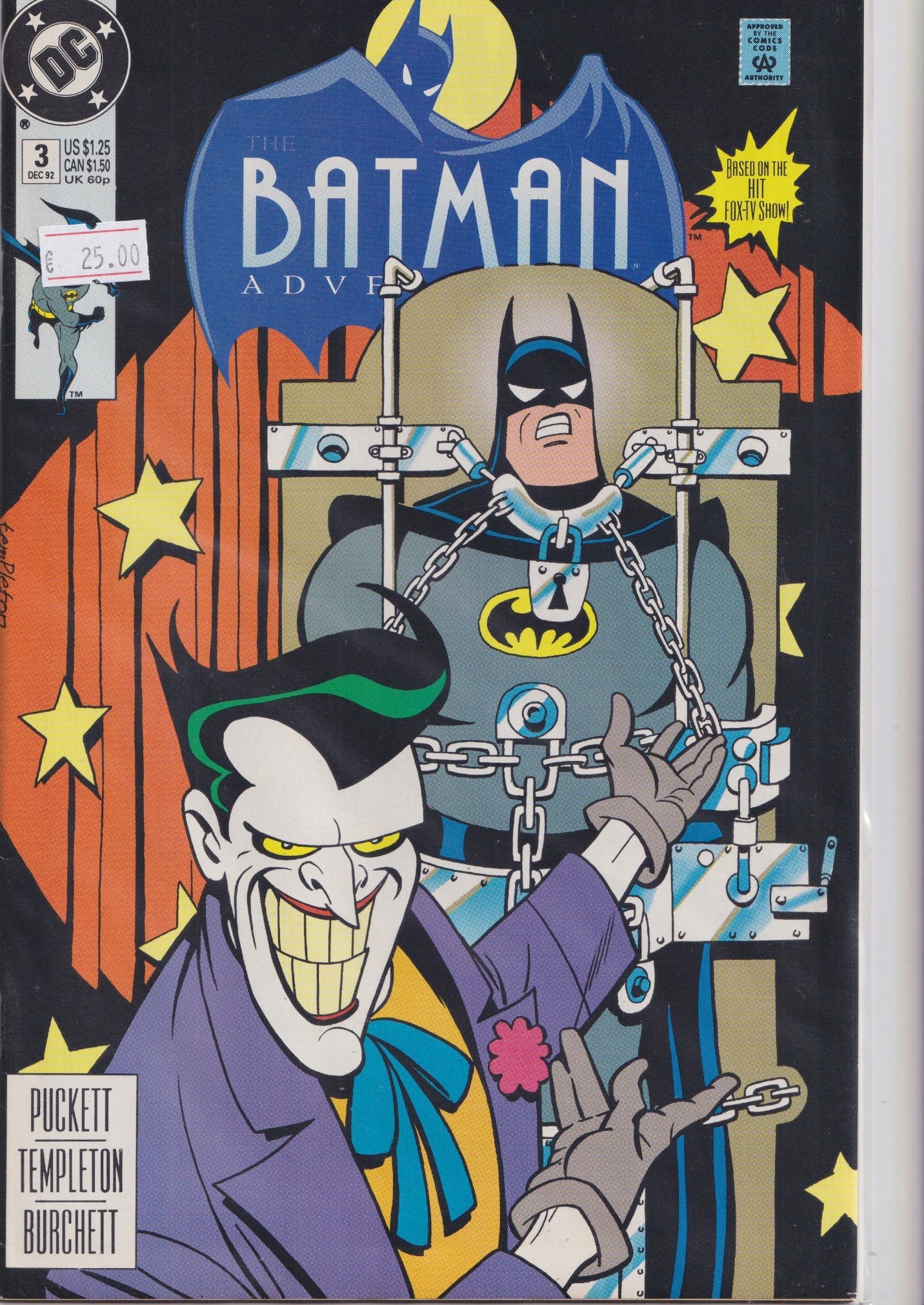 Batman Adventures #3 (1992) Based on Batman The Animated Series Joker Very Fine