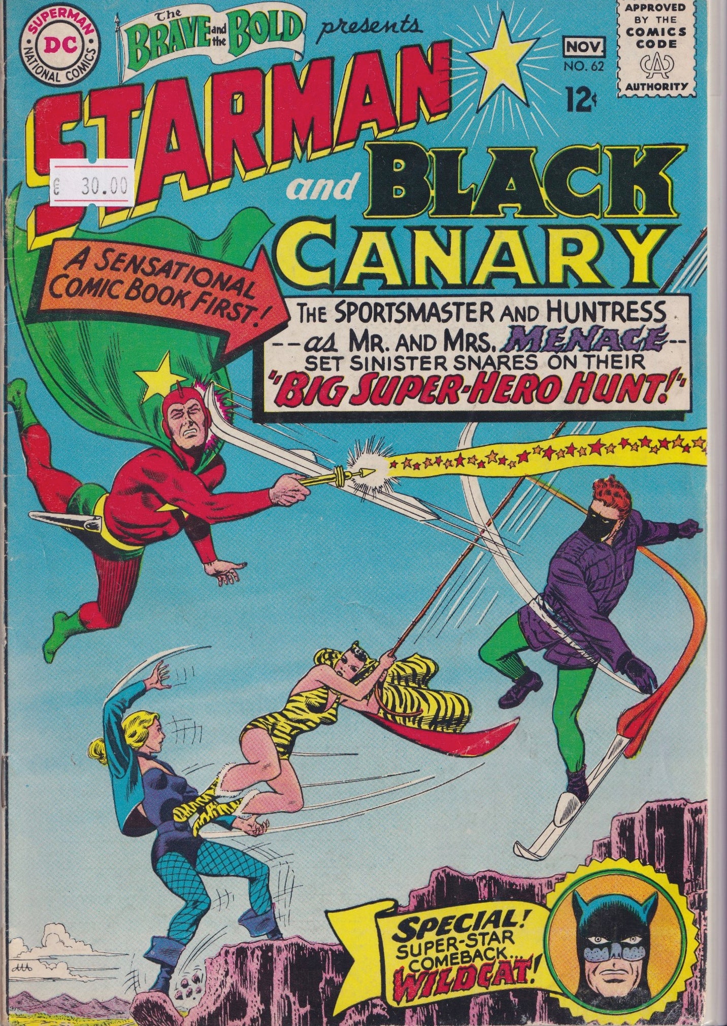 Brave and the Bold #63 (1965) Starman, Black Canary and Wildcat Fine -