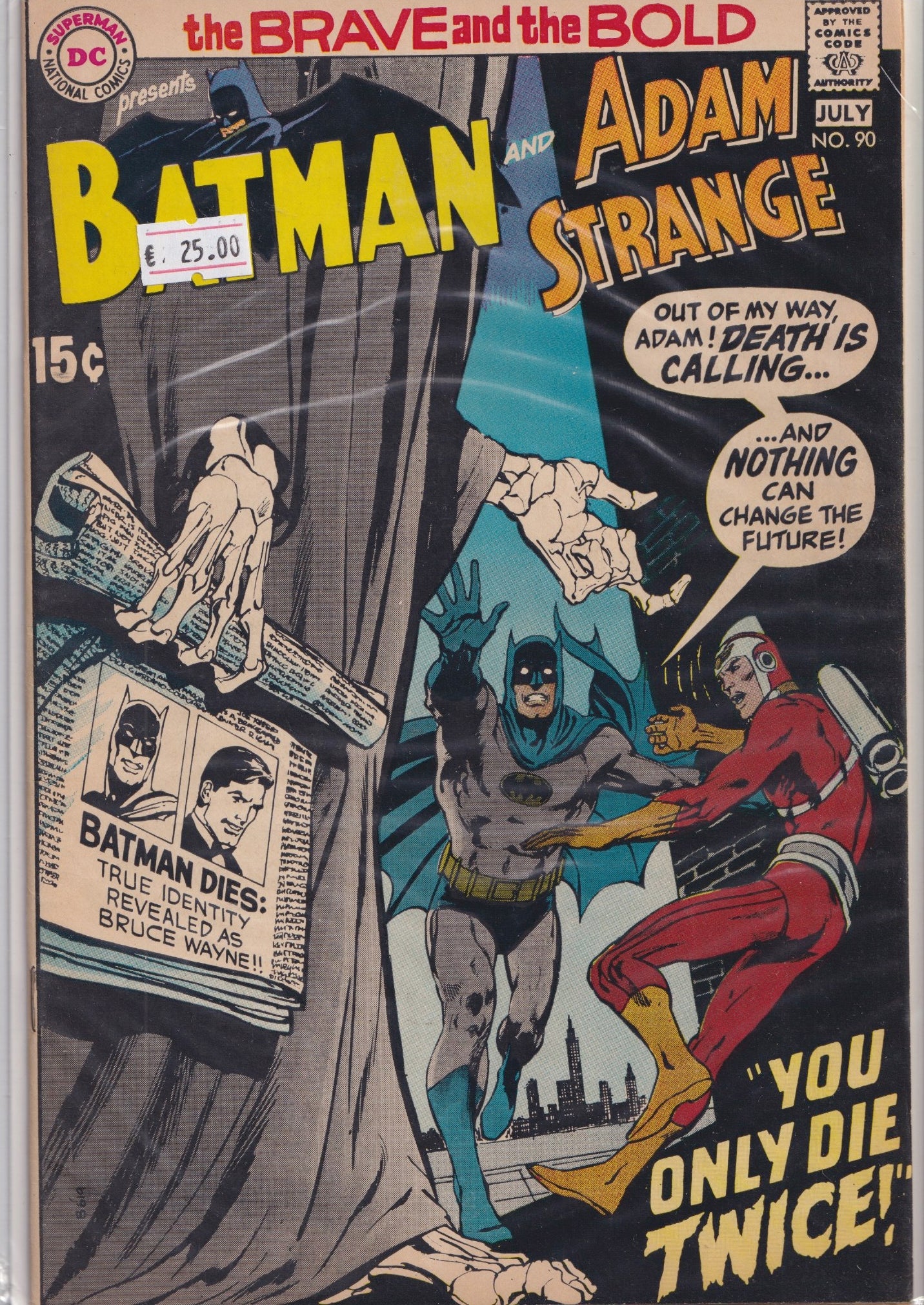 Brave and the Bold #84 (1969) Adams cover Batman and Adam Strange Fine