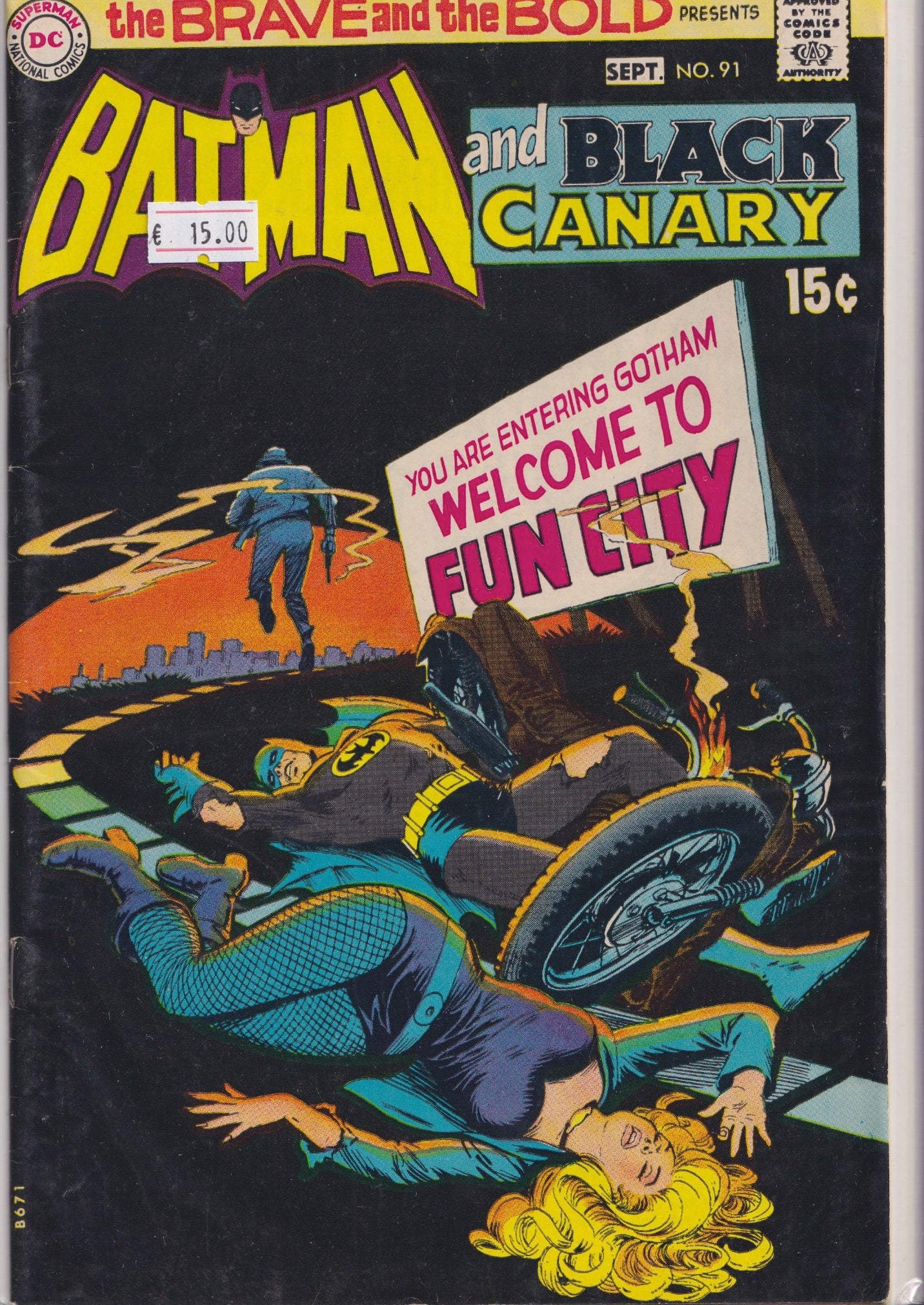 Brave and the Bold #91 (1970) Adams cover Batman and Black Canary Fine