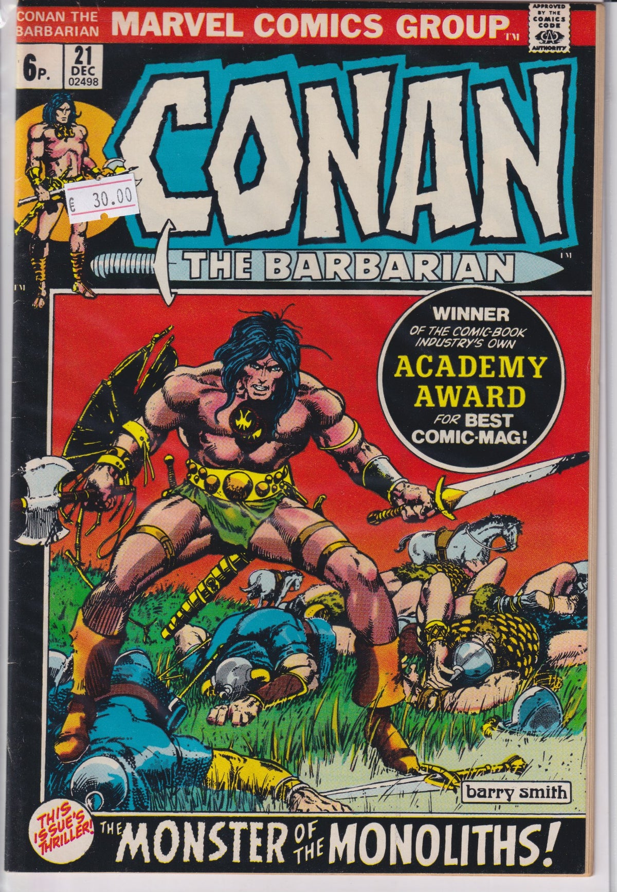Conan #21 (1972) Barry Smith Vf - French Comics Lovers