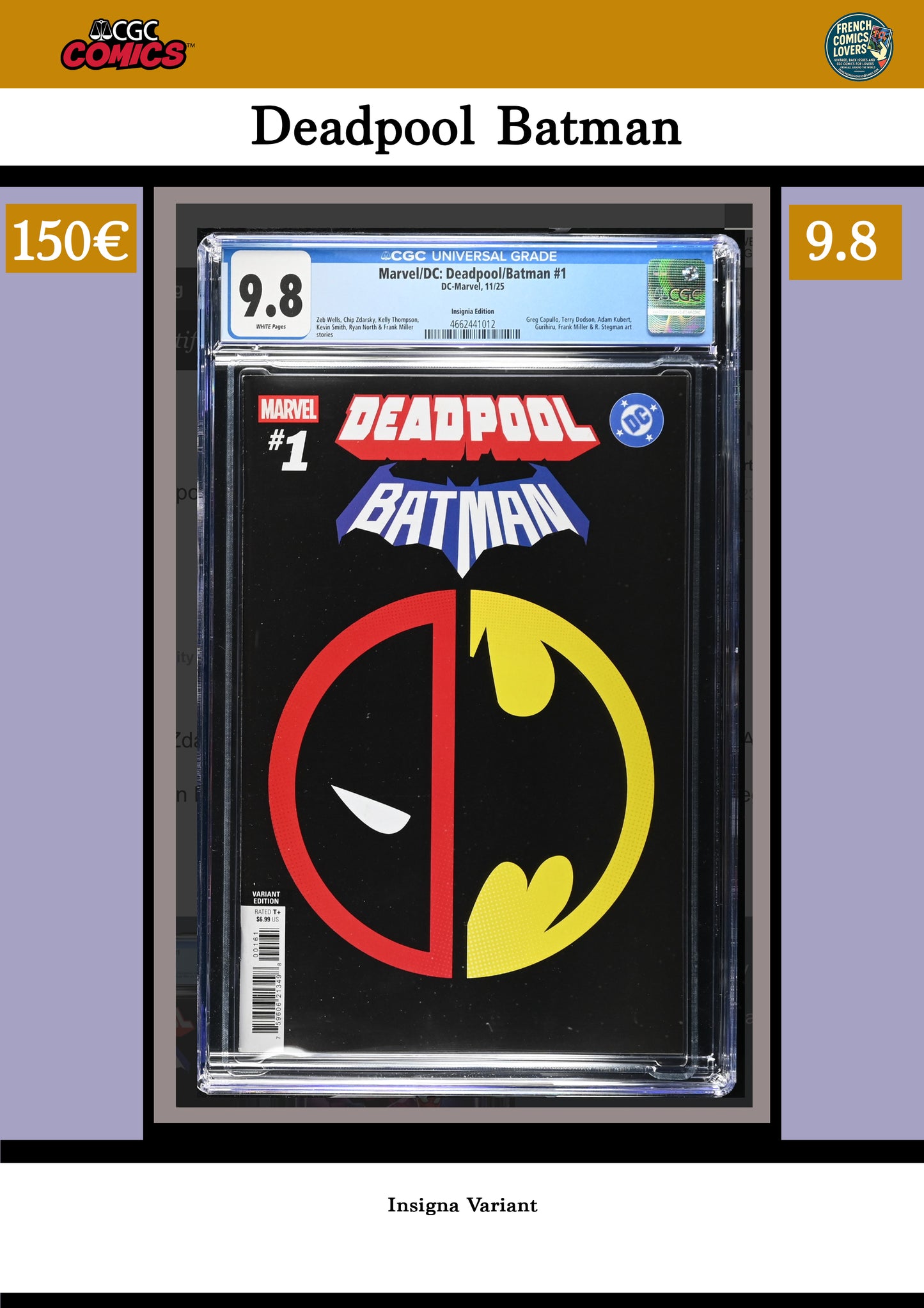 Deadpool Batman (2025) Logo Variant Cover. CGC 9.8