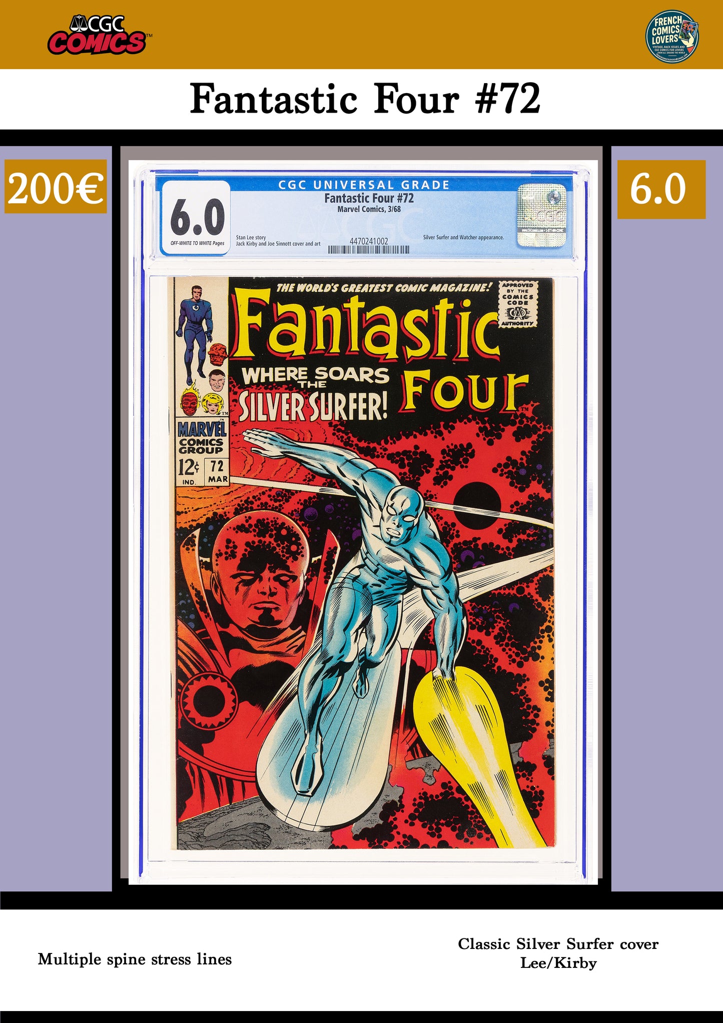Fantastic Four #72 (1968) Classic Silver Surfer cover