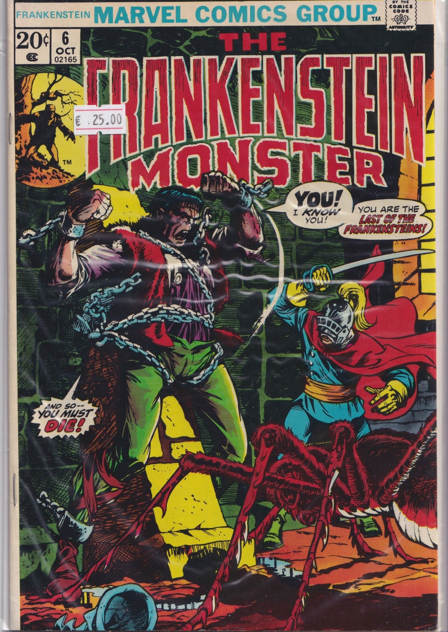 Frankenstein #6 ( 1973) Marvel monster Ploog Fine
