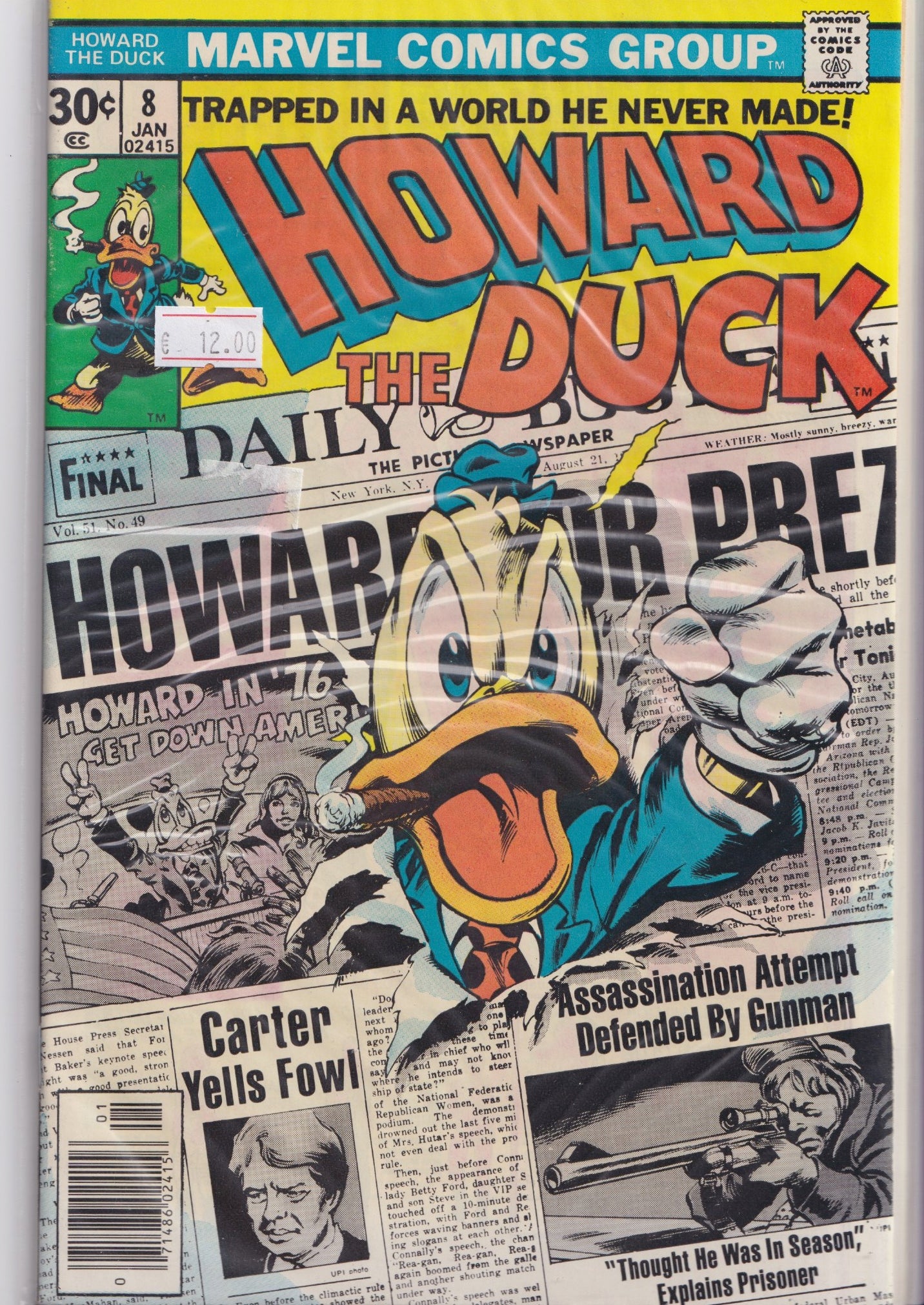 Howard The Duck #8 (1976) Howard for President Colan art Very Fine