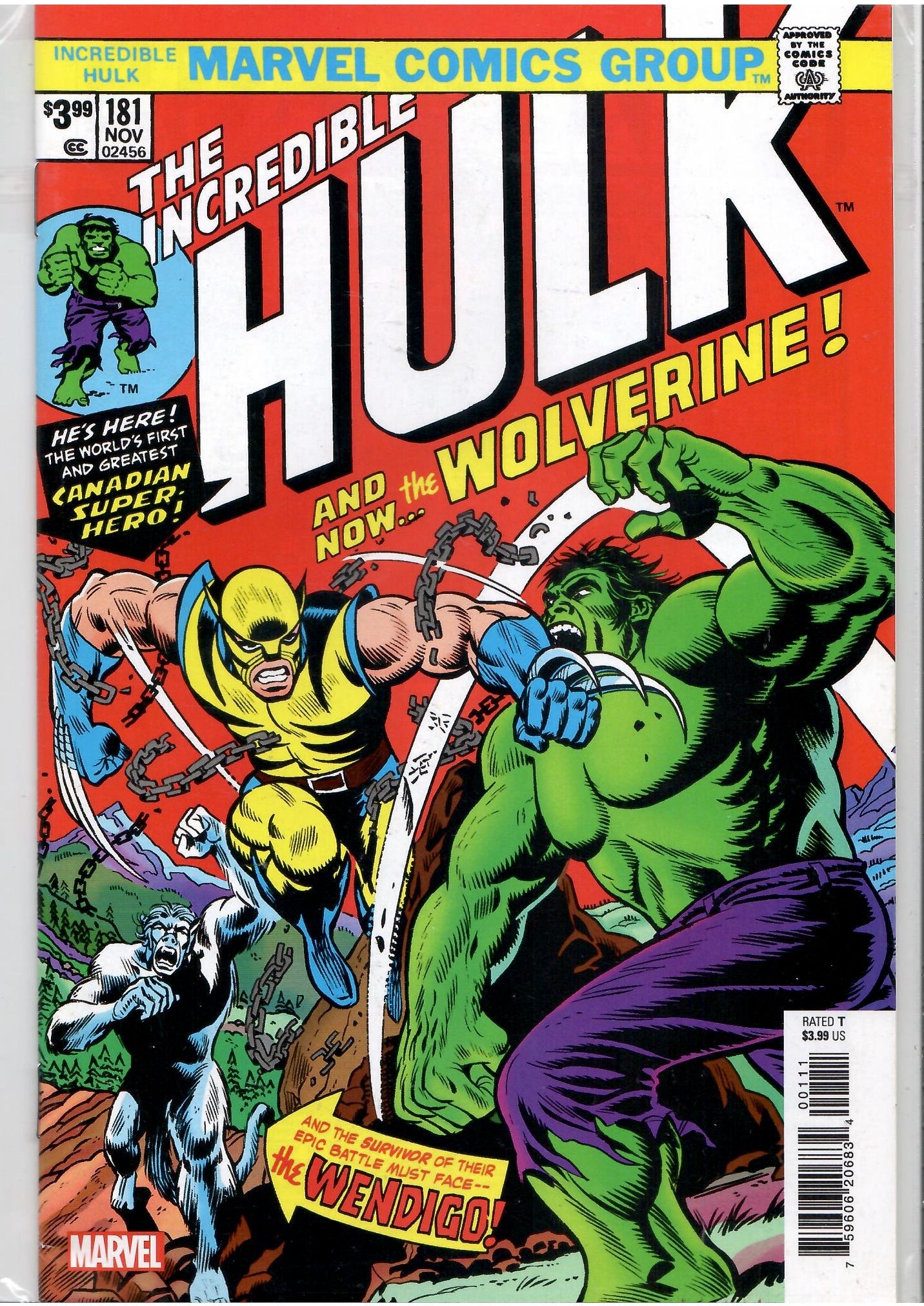 Hulk #181 (2023) Facsimile Intro Wolverine Key very Fine