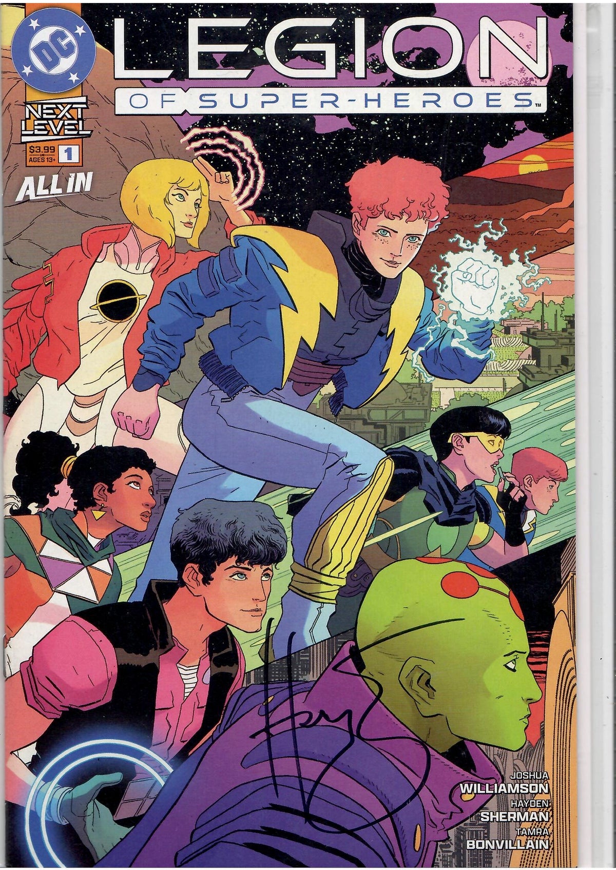 Legion of Super-Heroes #1 Signed by Hayden Sherman NM CL