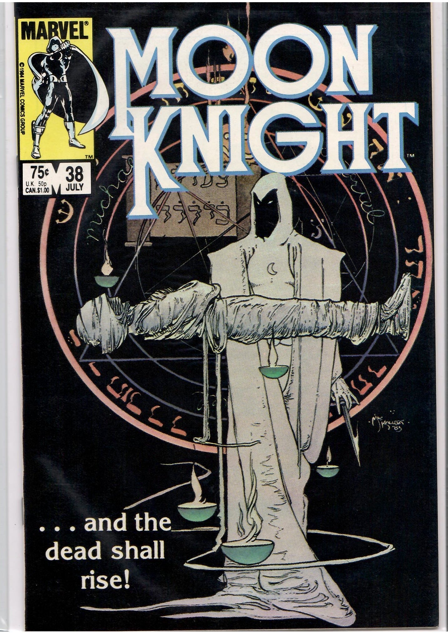 Moon Knight#38 (1984) Classic cover hard to get final issue very Fine