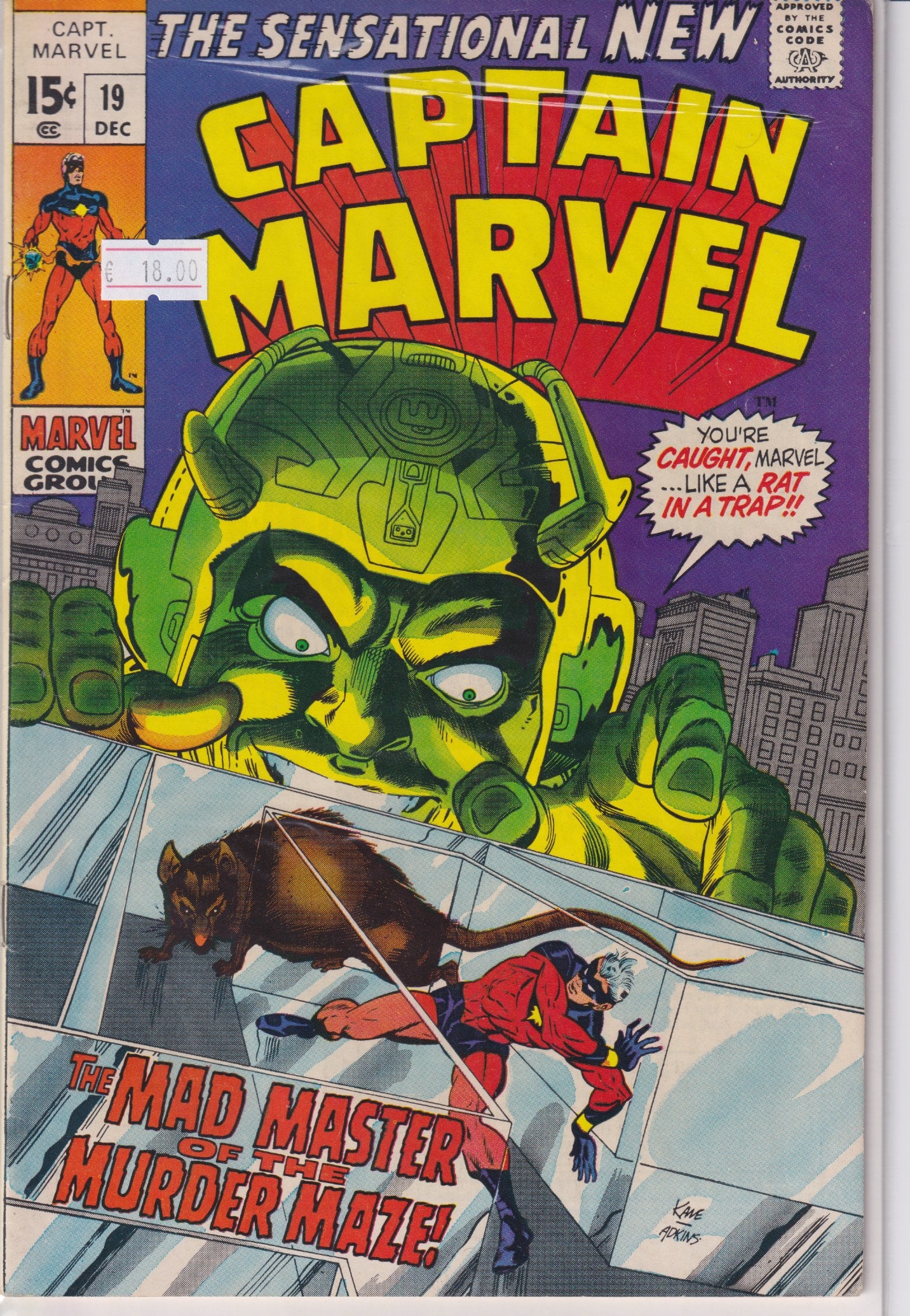 Captain Marvel #19 (1969) VF - French Comics Lovers