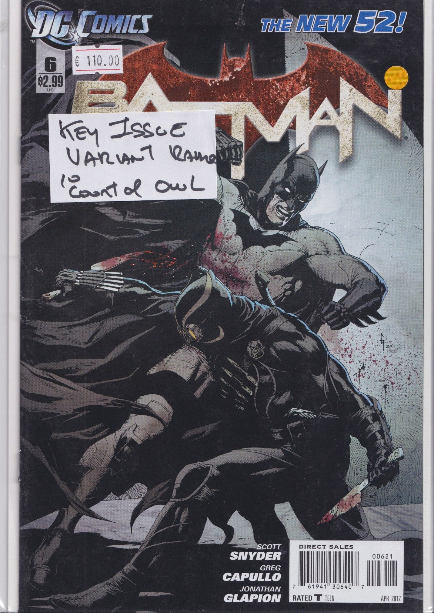 Batman #6 (2006) variant 1° Court of Owl VF - French Comics Lovers