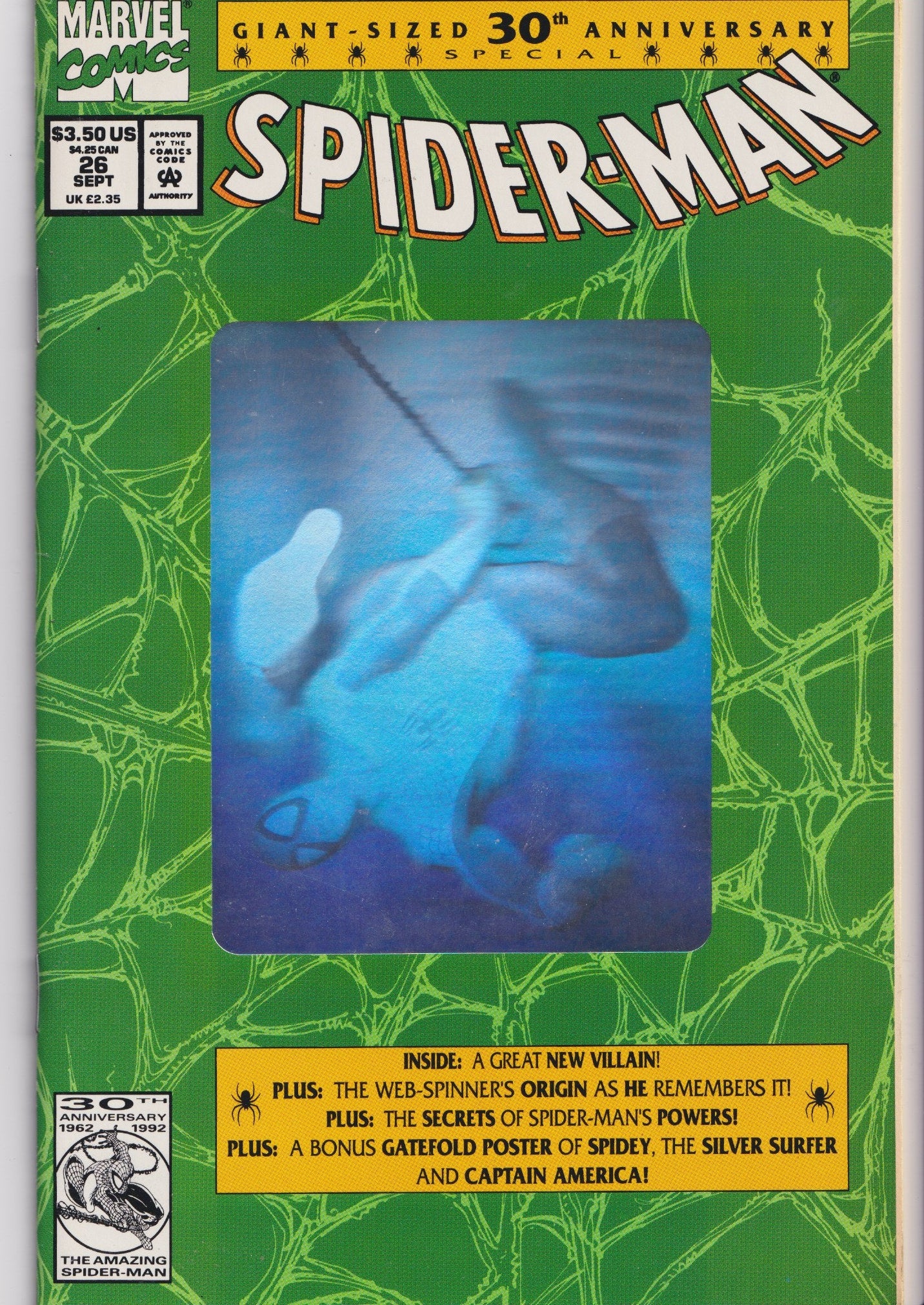Spider-Man 30th Anniversary issues lot x4 ( 1992) Hologram covers 1° Spider-Man 2099 Very Fine