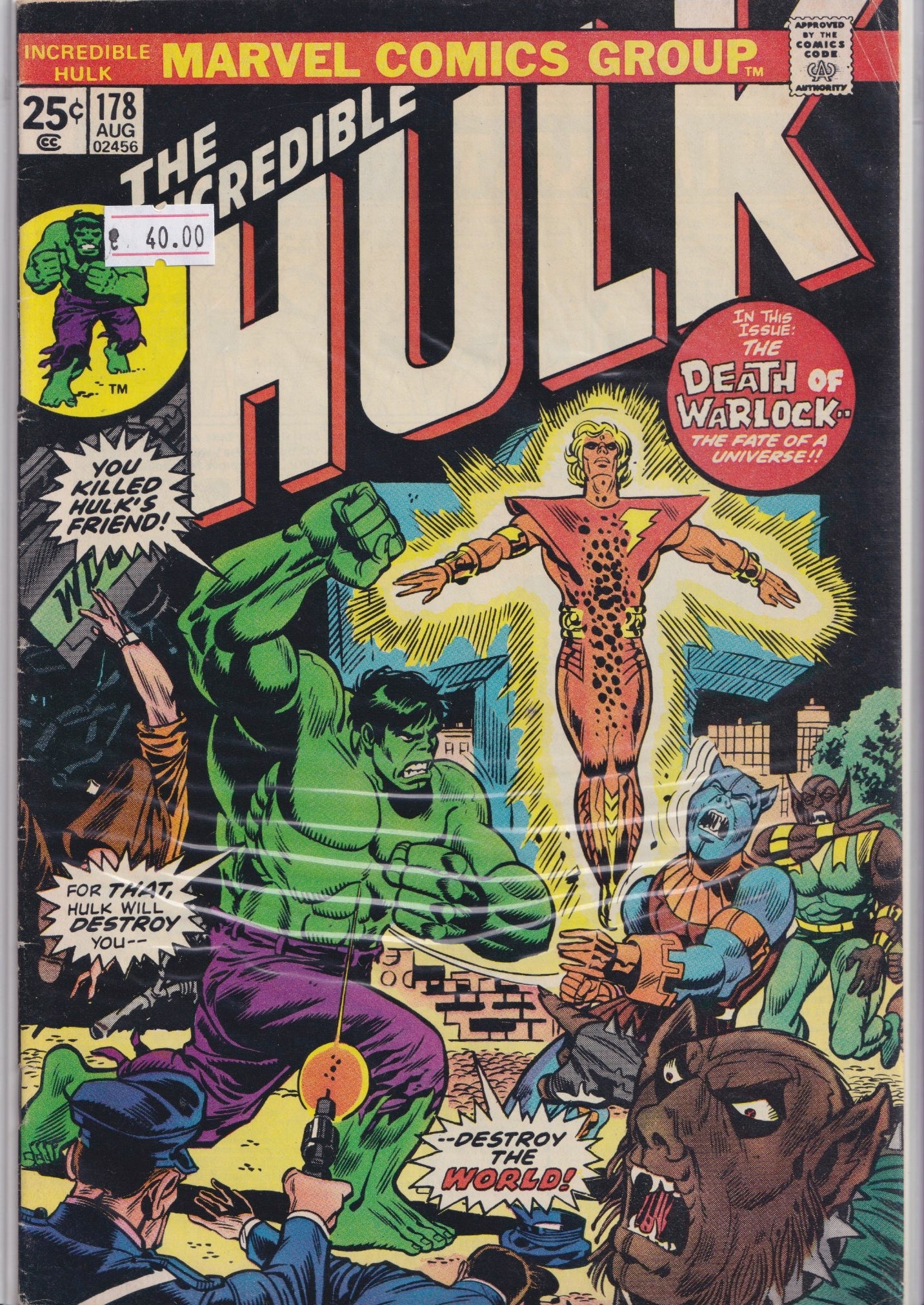 Hulk #178 (1974) Warlock Fine - French Comics Lovers