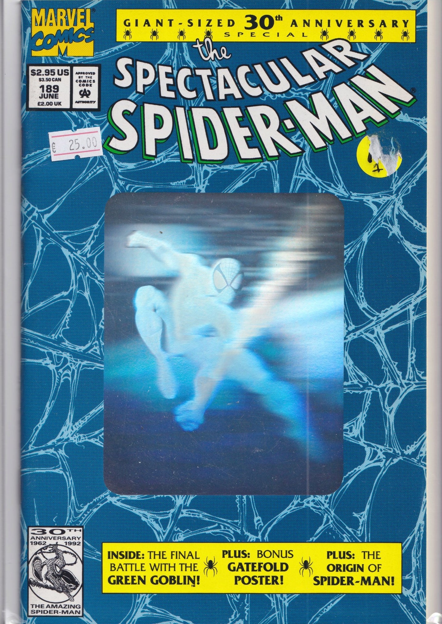 Spectacular Spider-Man #189 (1992) Hologram Cover VF