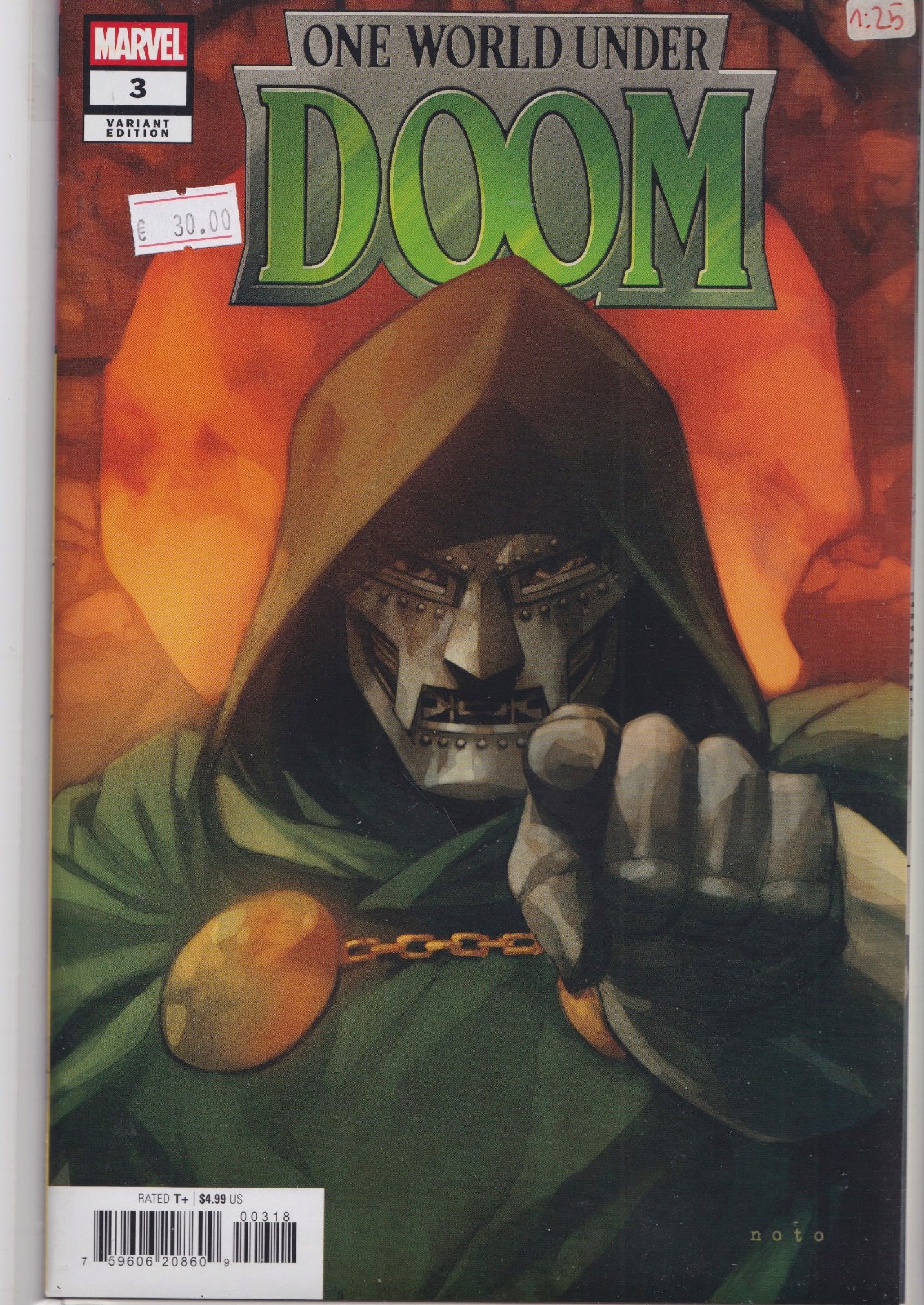 One World Under Doom #3 (2025) 1 for 25 Retailer Incentive Variant NM