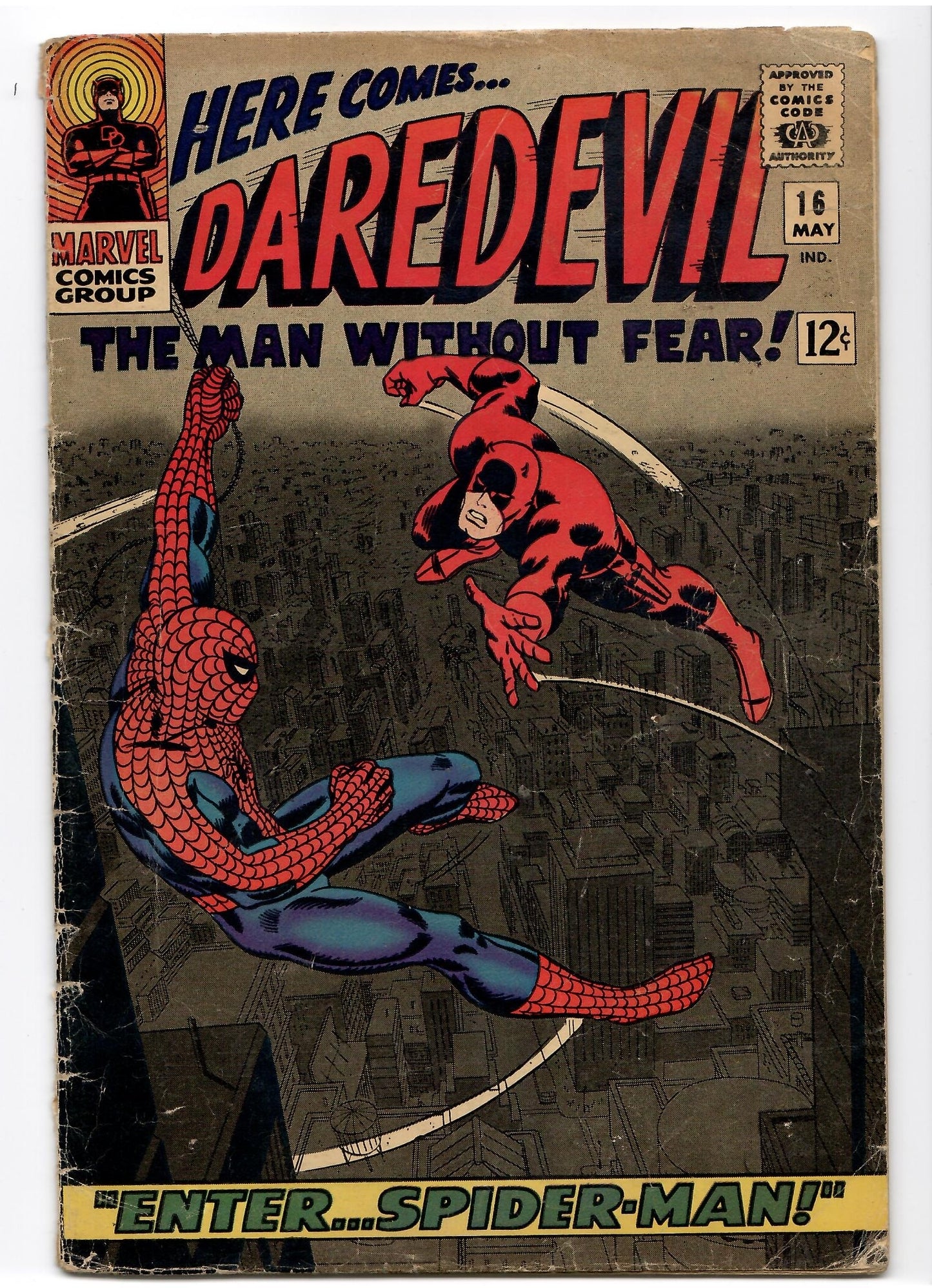 Daredevil #16 (1966) 1° Romita Spider-Man G+/VG- - French Comics Lovers
