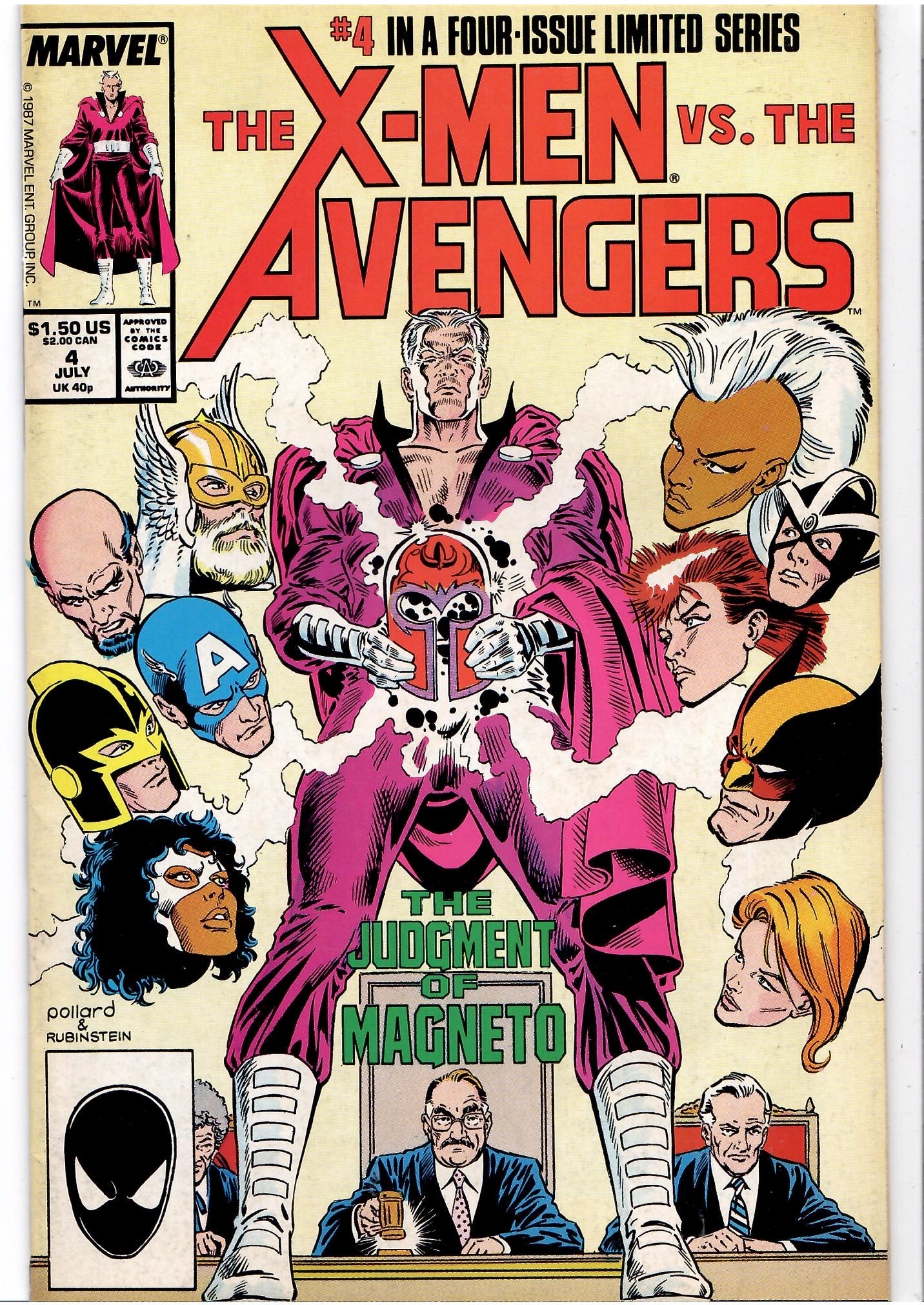 X-Men vs. the Avengers #1-4 (1987) Full set Silvestri art Fine