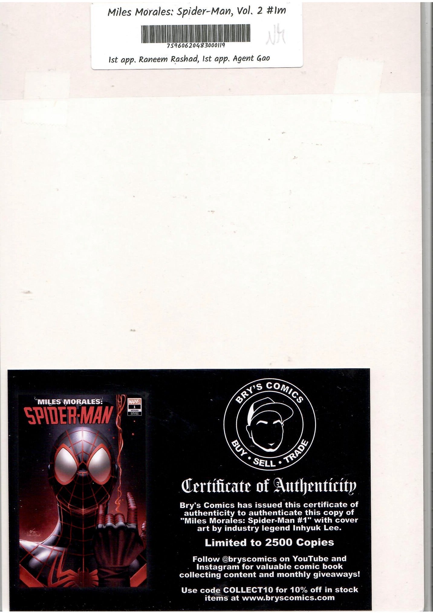 Miles Morales Spider-Man #1 (2023) Bry's Comics Exclusive Cover NM