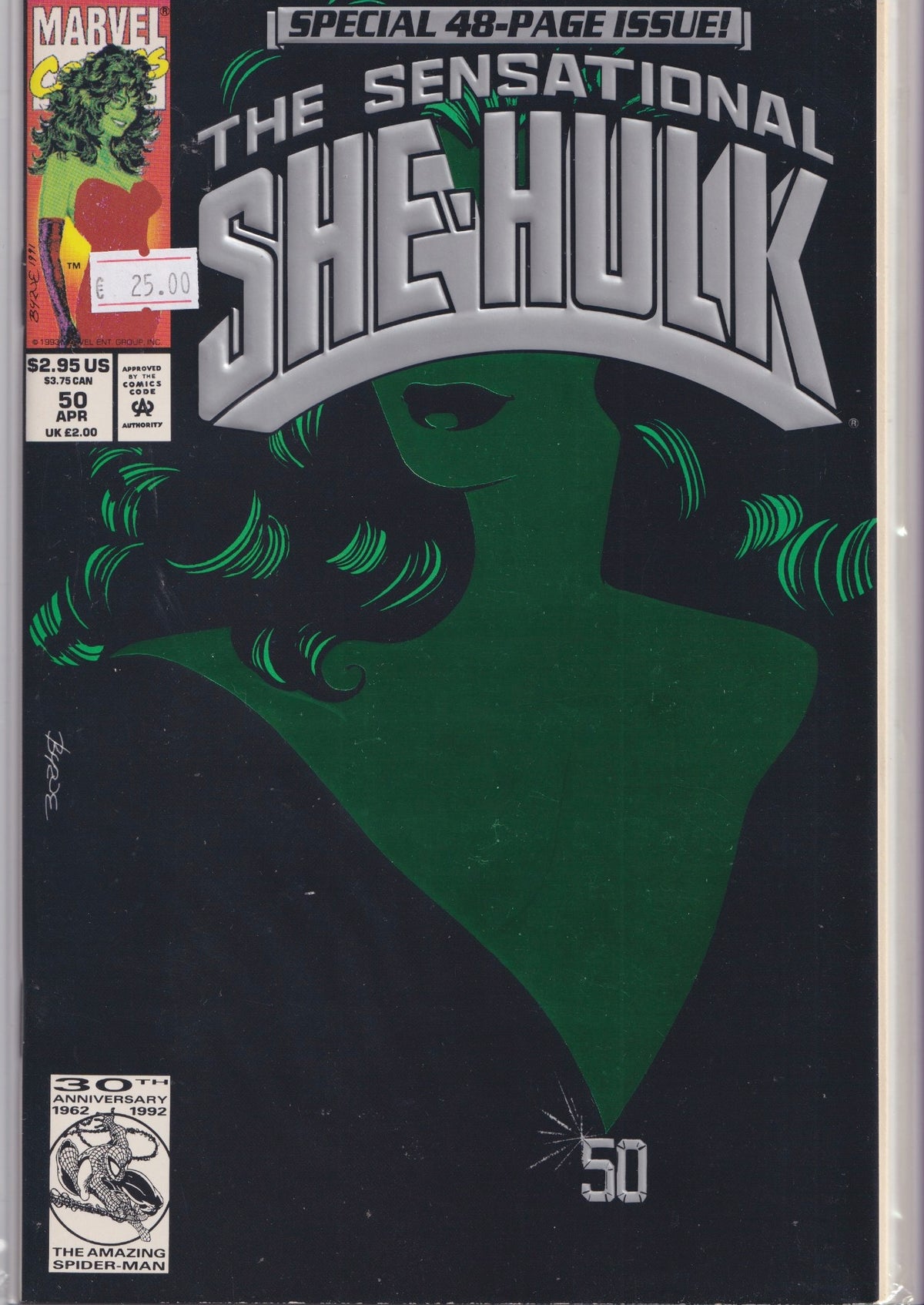 Sensational She-Hulk #50 (1993) Byrne story and art Miller, Hughes very Fine FCL