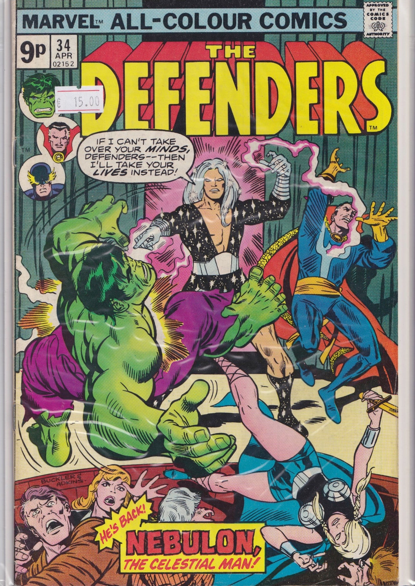 The Defenders #34 (1976) Nebulon Fine +