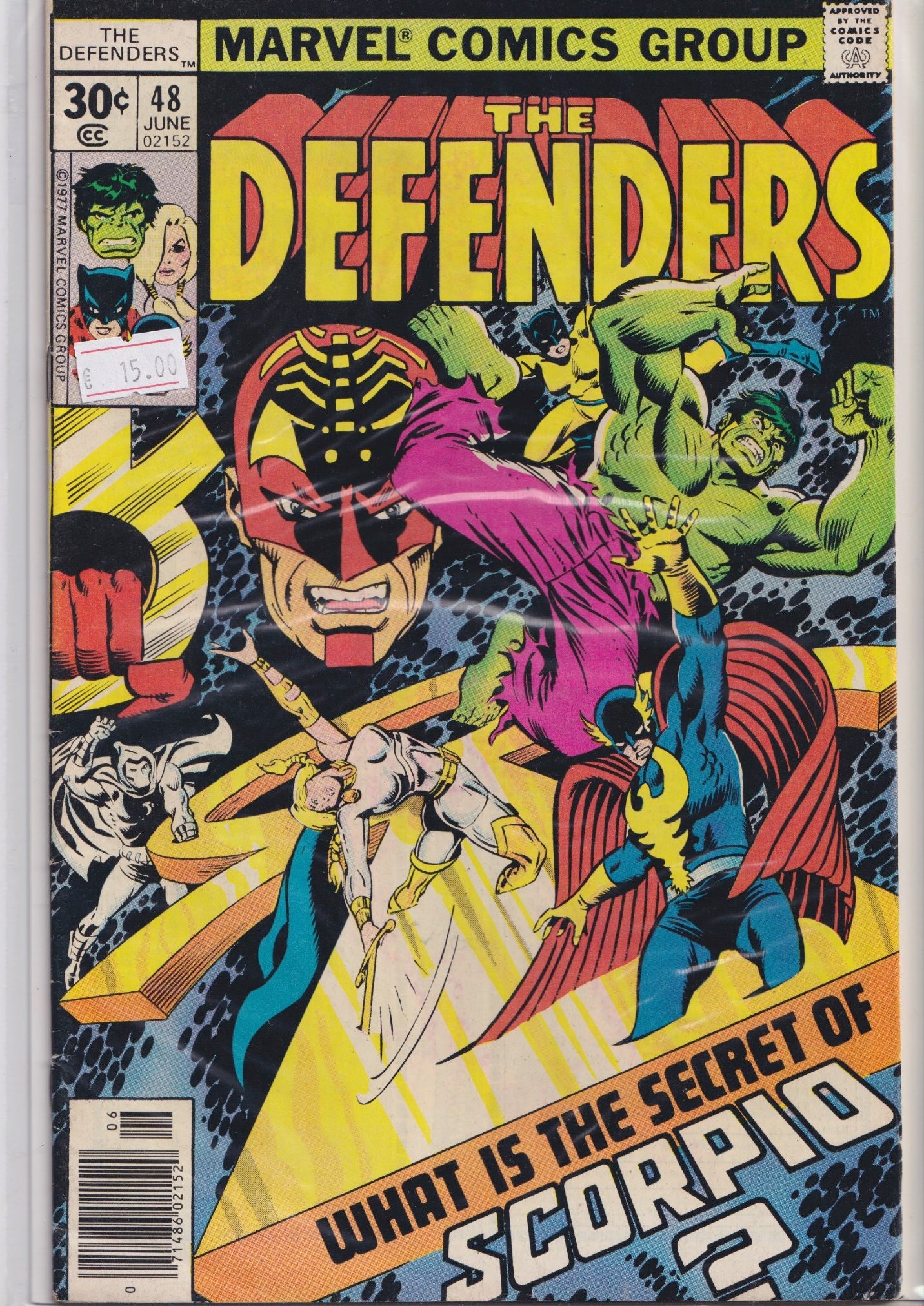 The Defenders #48 (1977) moon Knight Giffen art Fine