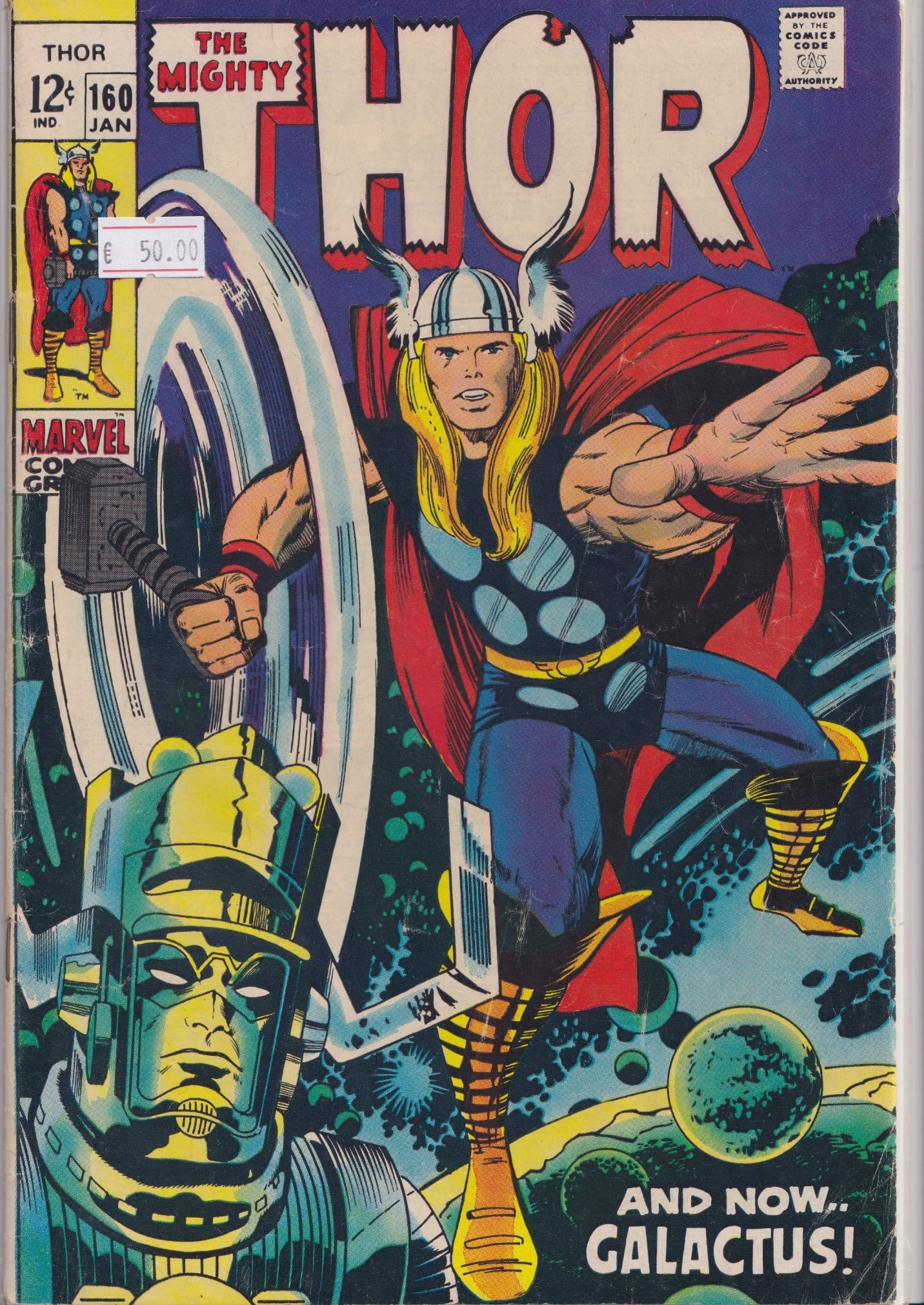 Thor #160 (1969) Galactus Kirby magic Fine+