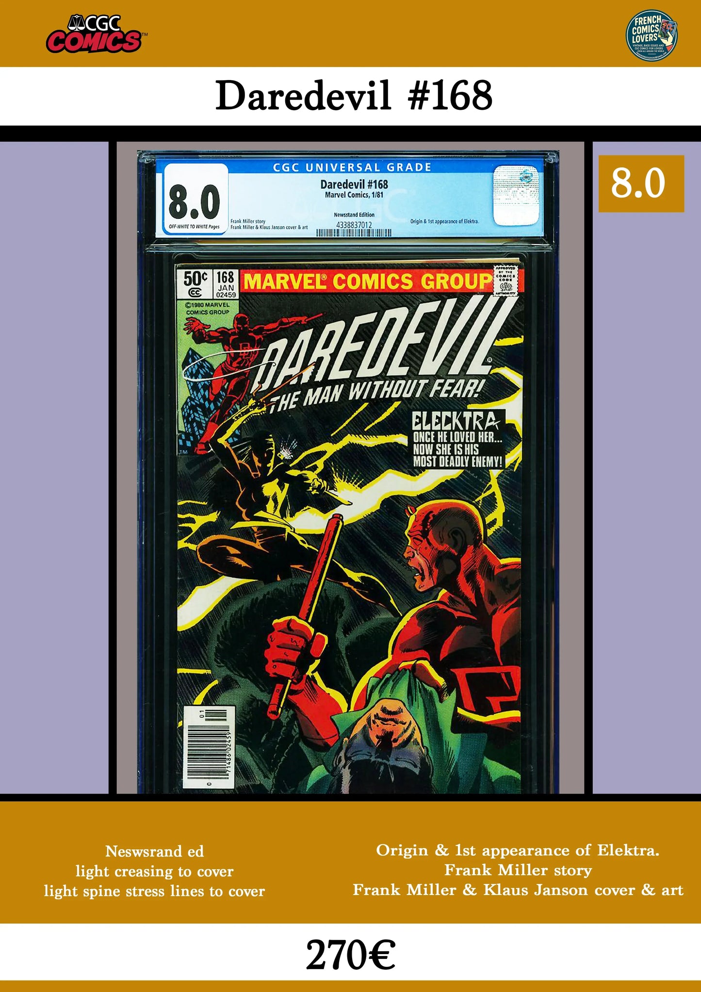 Daredevil #168 - French Comics Lovers
