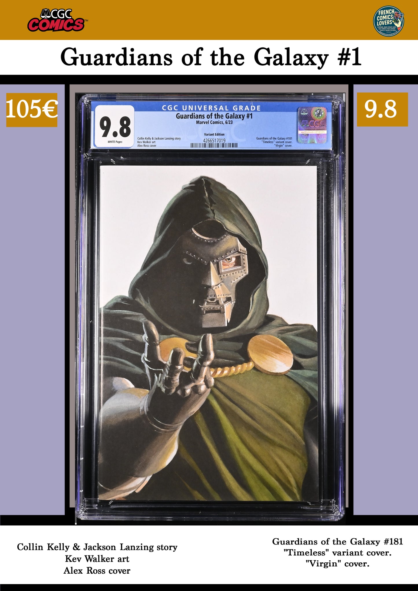 Guardians of the Galaxy #1 (2023) Alex Ross Doom cover CGC 9.6