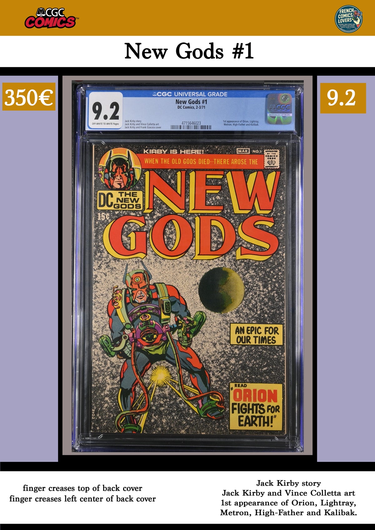 New Gods #1 (1971) Kirby est là Bien