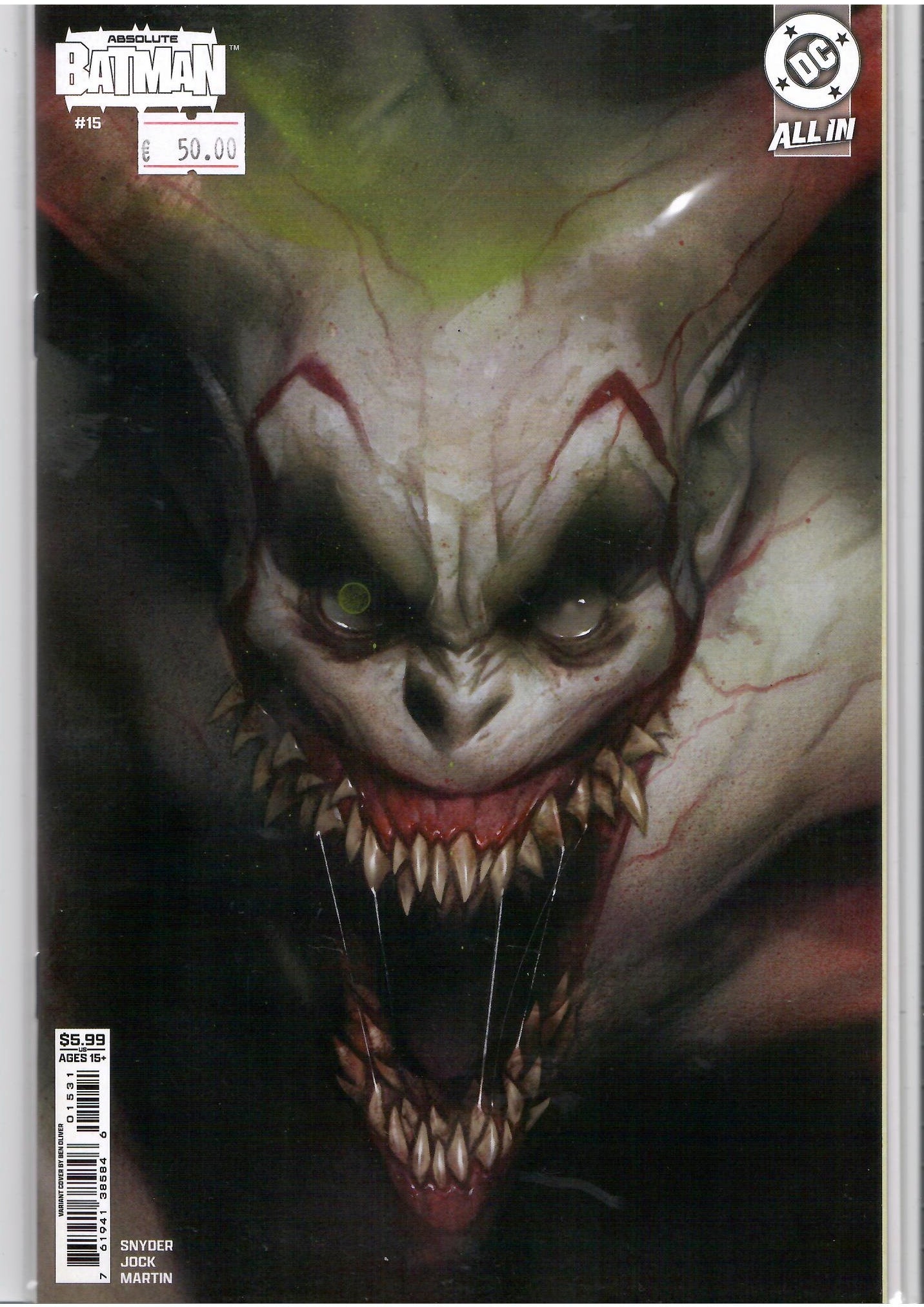Absolute Batman #15 (2025) intro Joker 1° print  Ben Oliver variant NM