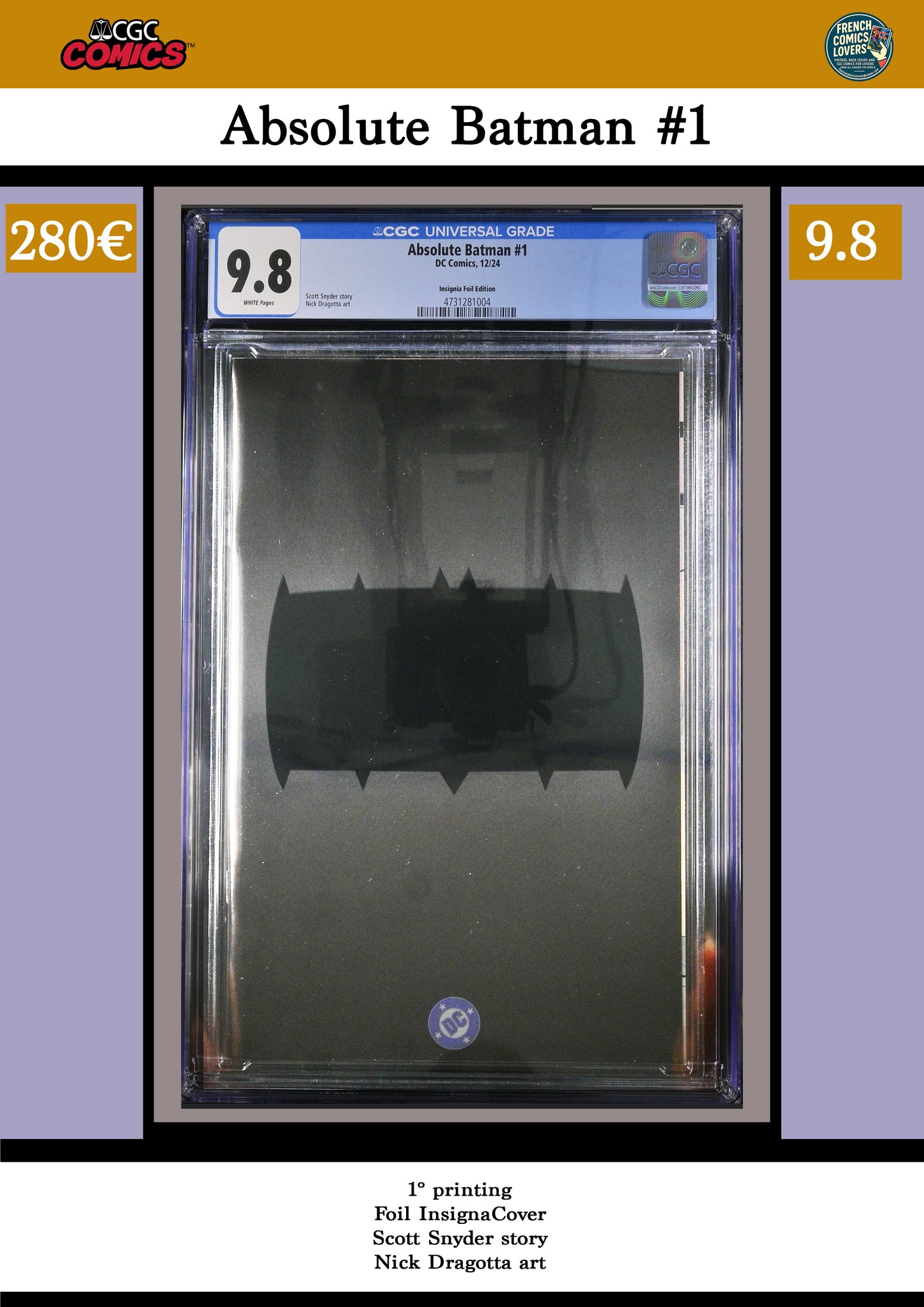 1° print Insigna variant Cover CGC 9.8