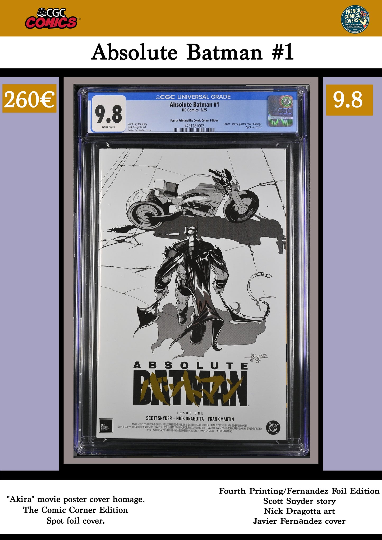 4° print Akira Cover CGC 9.8