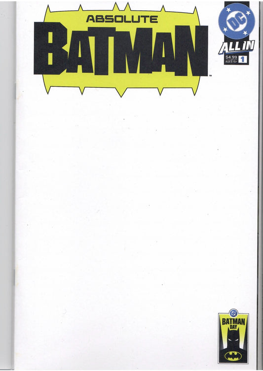 Absolute Batman #1 (2025) White cover Batman day edition  NM