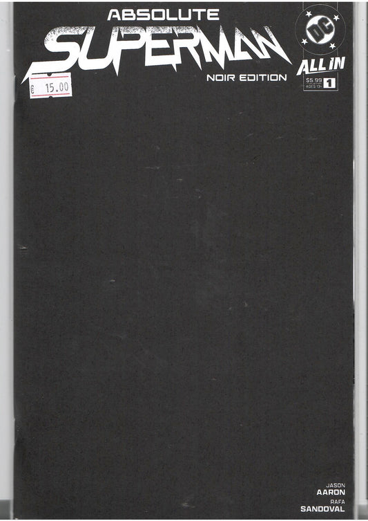 Absolute Superman #1 Noir Blank cover NM