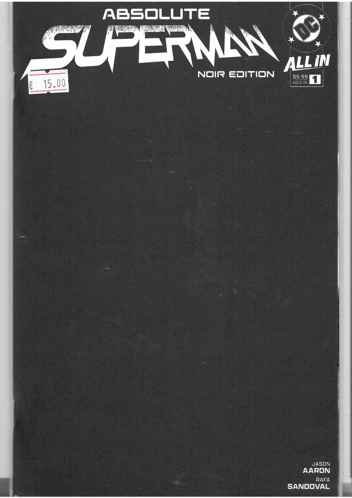 Absolute Superman #1 Noir Blank cover NM