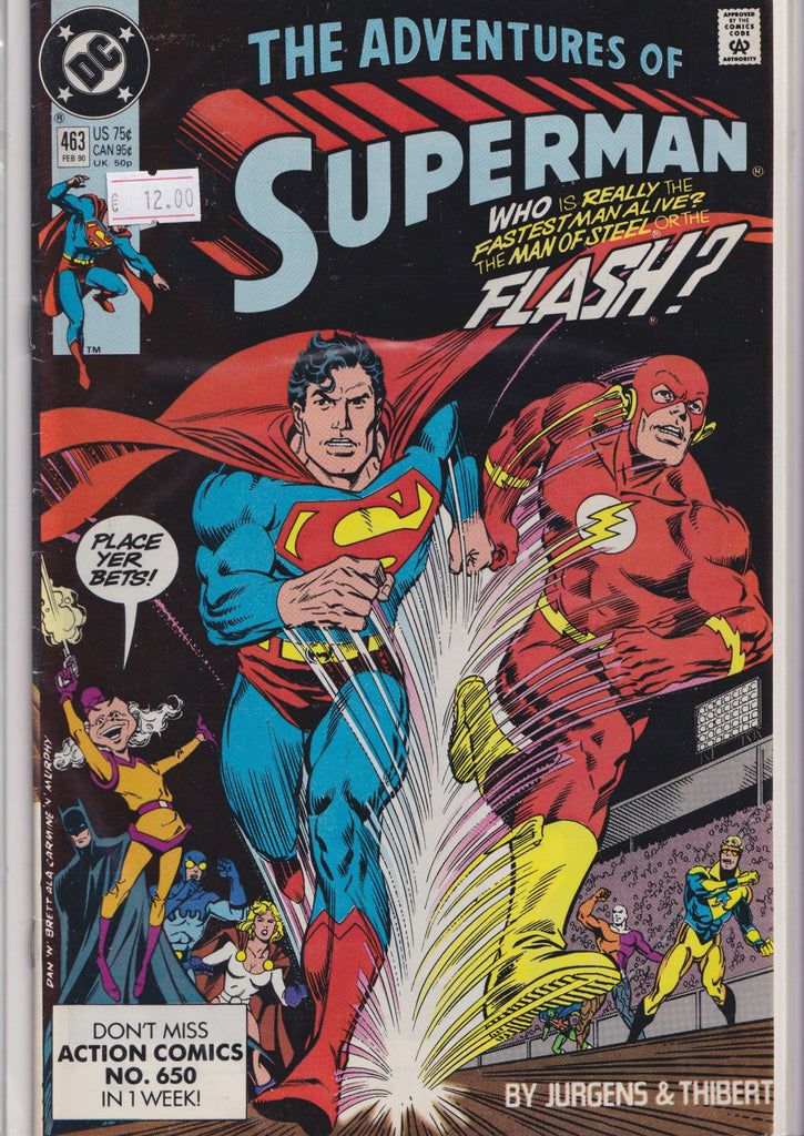 Adventure of Superman #463 (1990) Superman vs Flash Classic Race Fine+