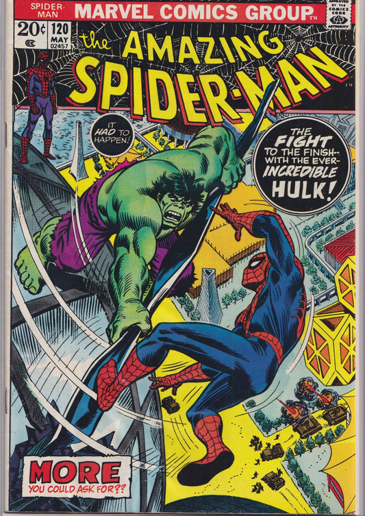 Amazing Spider-Man #120 (1973) classic Spidey vs Hulk Kane Romita Very Fine
