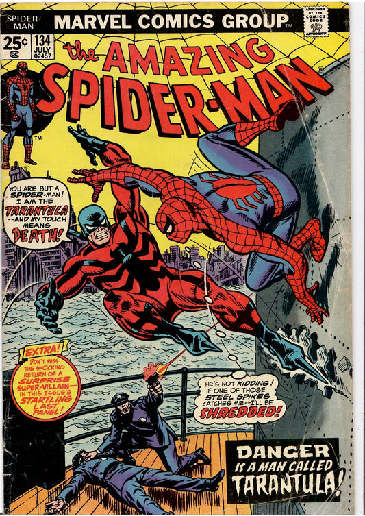 Amazing Spider-Man #134 (1974) 1° the Tarantula and 2° cameo the Punisher
