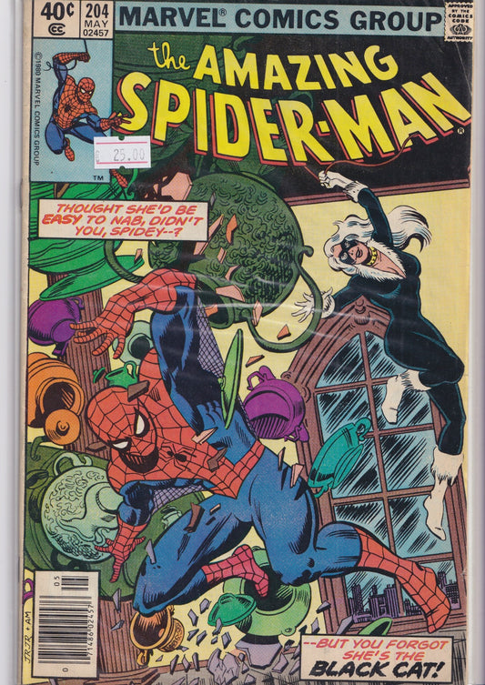 Amazing Spider-Man #204 (1980) Black Cat Fine