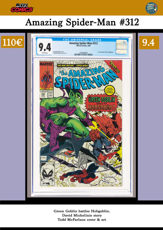 Amazing Spider-Man #312 (1983) Mc Farlane Hobgoblin vs Green Goblin  CGC 9.4