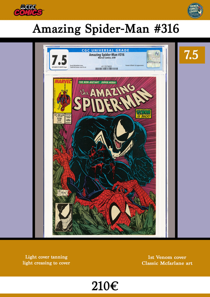 Amazing Spider-Man #316 Classic Venom McFarlane CGC 7.5