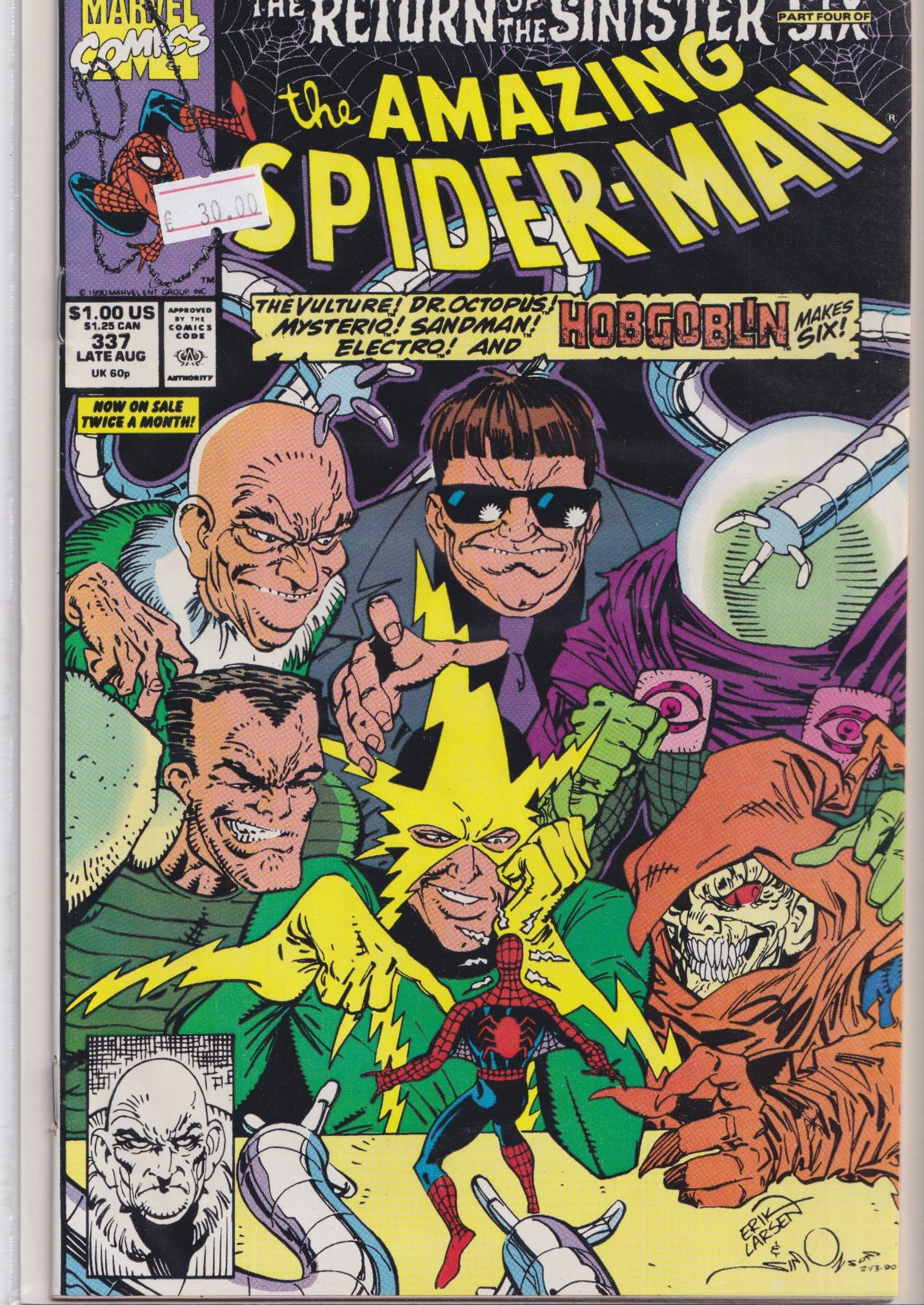 Amazing Spider-Man #337 (1990)Sinister Six  very Fine