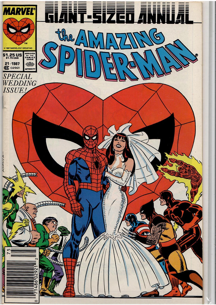 Amazing Spider-Man Annual #21 (1987) Wedding Newsstand Cover Very Fine