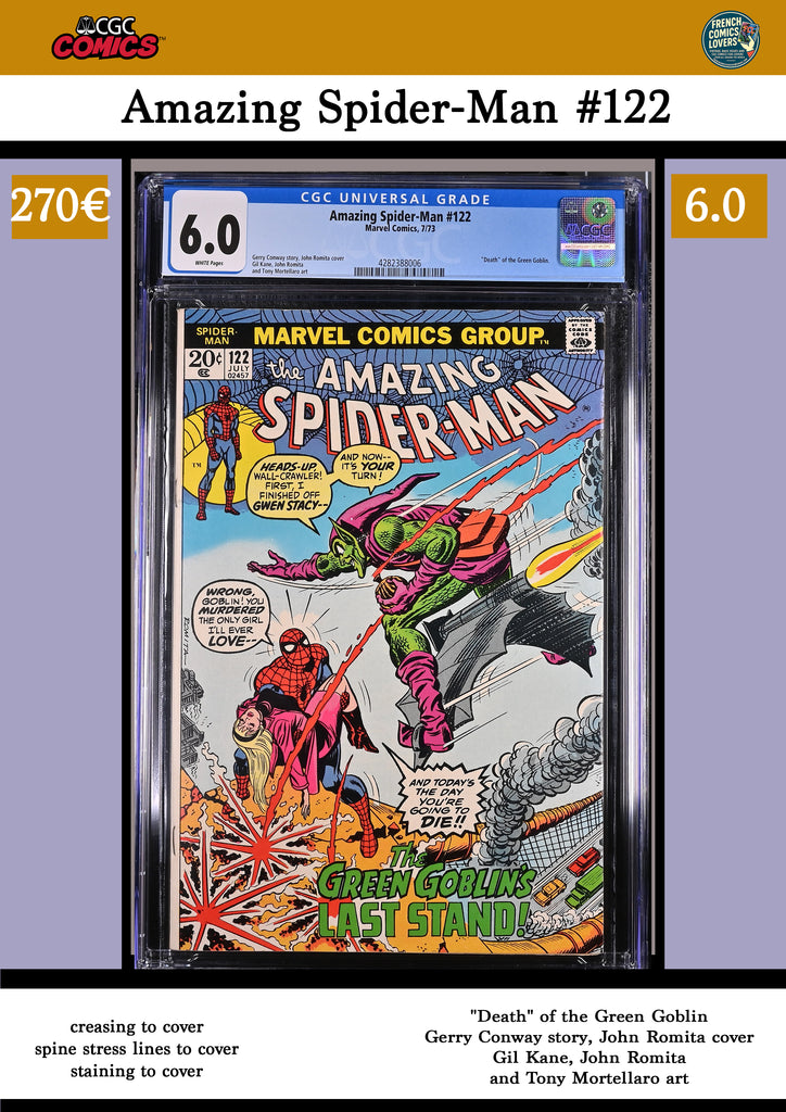 Amazing Spider-man #122 (1973) Key issue Classic cover CGC 6.0